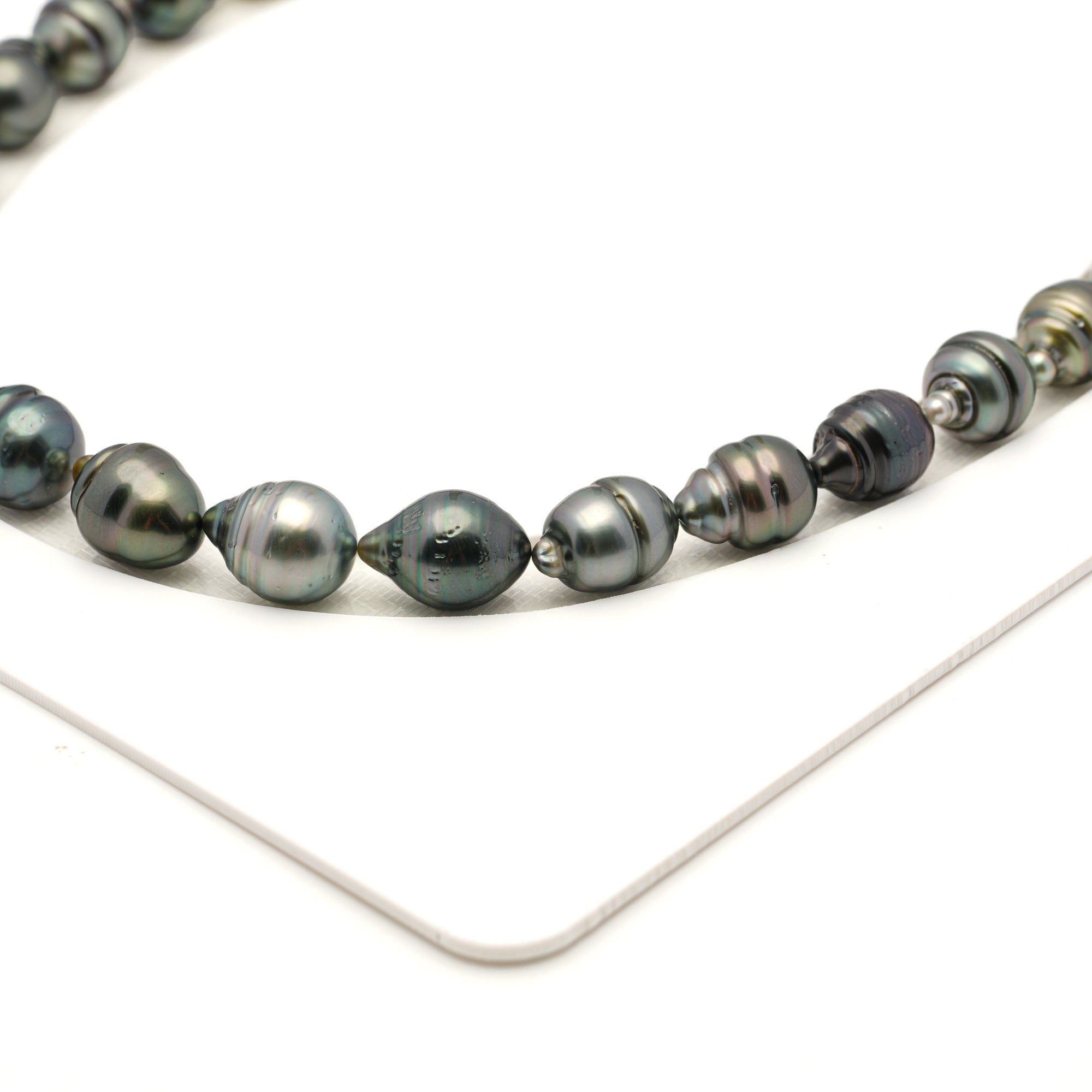 32pcs Green Mix 8-11mm - SB/CL AAA/AA Quality Tahitian Pearl Necklace NL1797 LP4