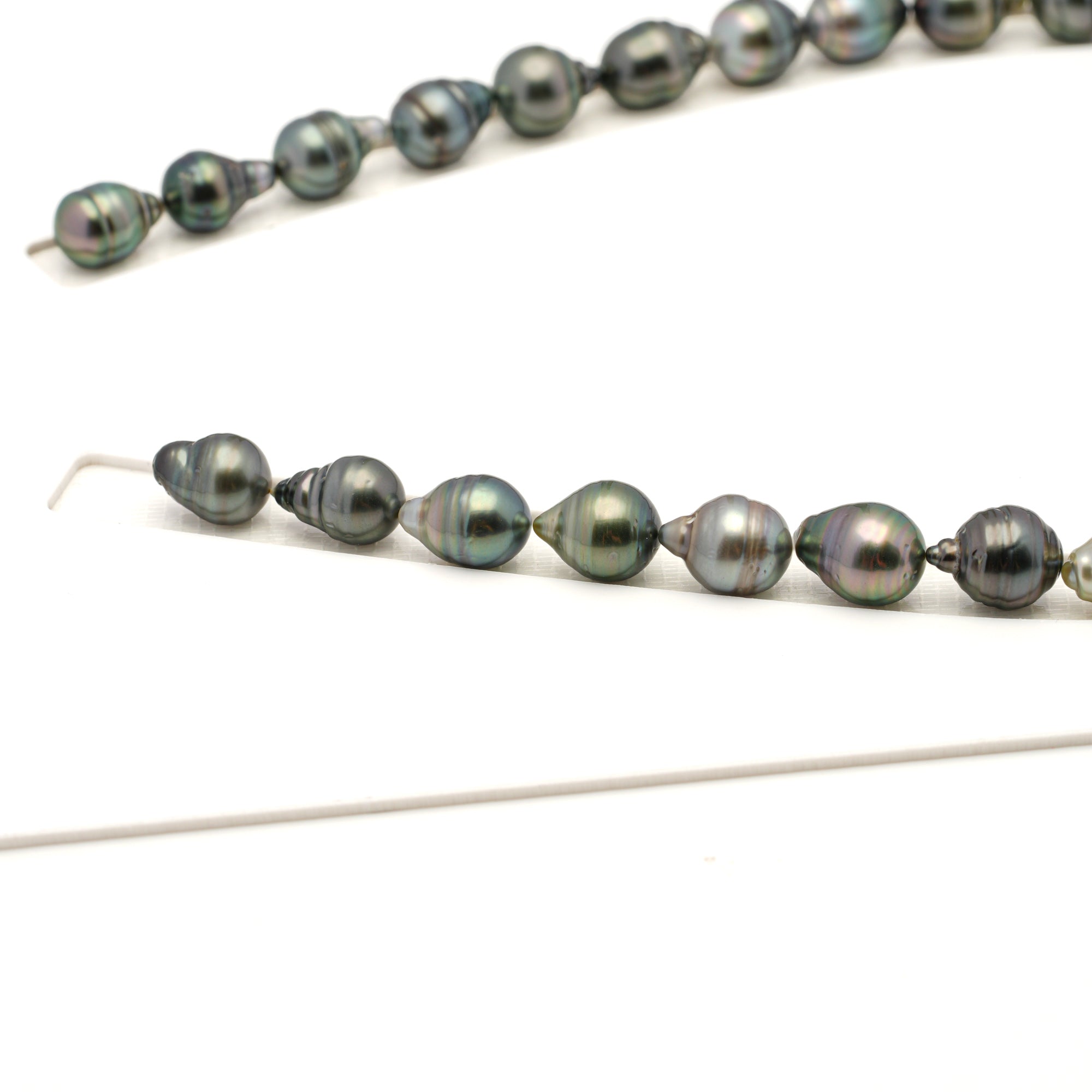 32pcs Green Mix 8-11mm - SB/CL AAA/AA Quality Tahitian Pearl Necklace NL1797 LP4