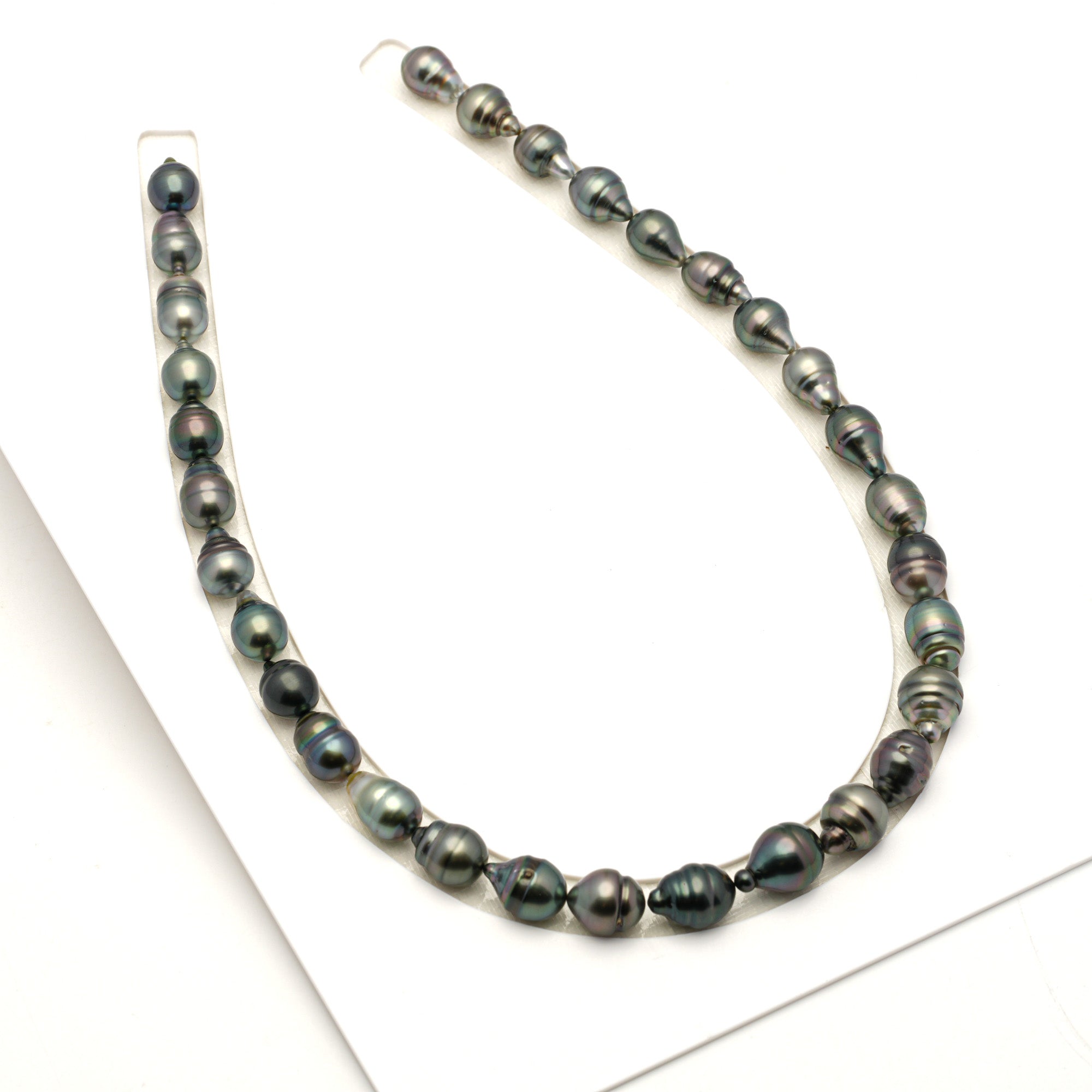 31pcs Green Mix 9-11mm - SB/CL AAA Quality Tahitian Pearl Necklace NL1798 LP4