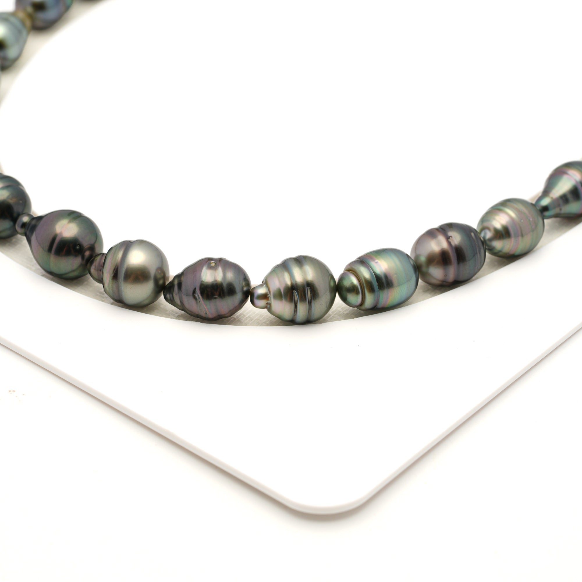 31pcs Green Mix 9-11mm - SB/CL AAA Quality Tahitian Pearl Necklace NL1798 LP4
