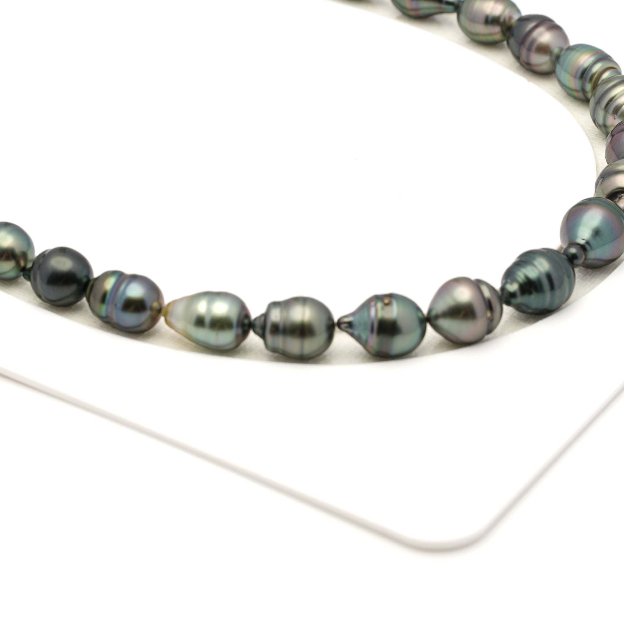 31pcs Green Mix 9-11mm - SB/CL AAA Quality Tahitian Pearl Necklace NL1798 LP4