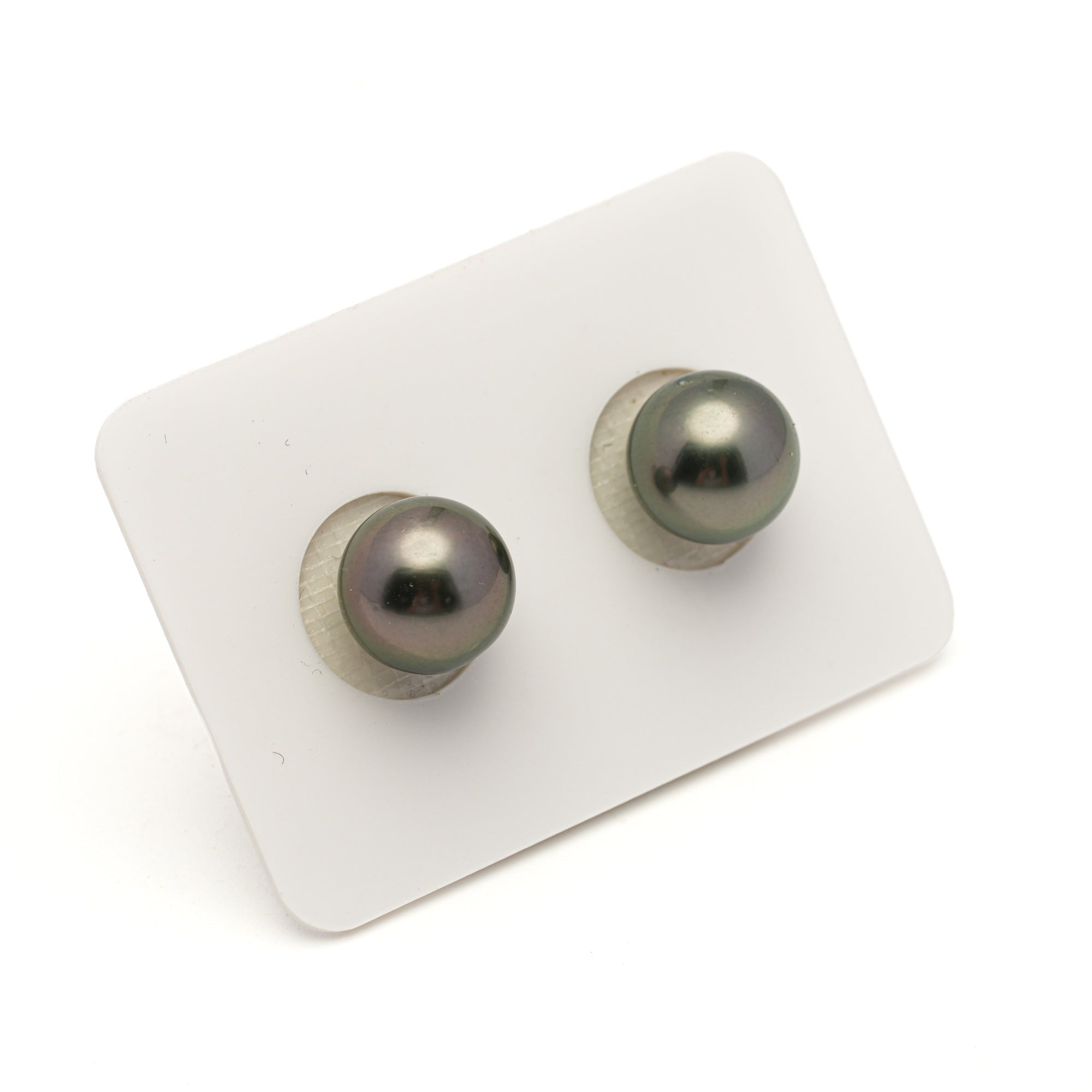 2pcs Green Cherry 10.4mm - RSR AAA/AA Quality Tahitian Pearl Pair ER1953 LP4