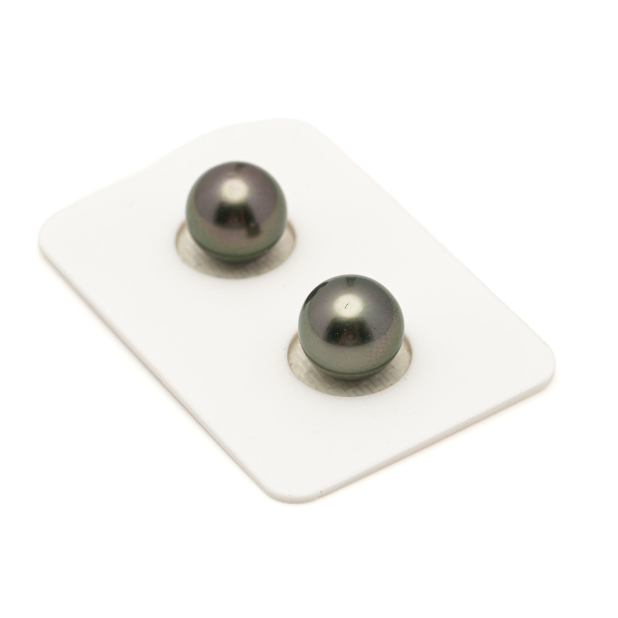 2pcs Green Cherry 10.4mm - RSR AAA/AA Quality Tahitian Pearl Pair ER1953 LP4