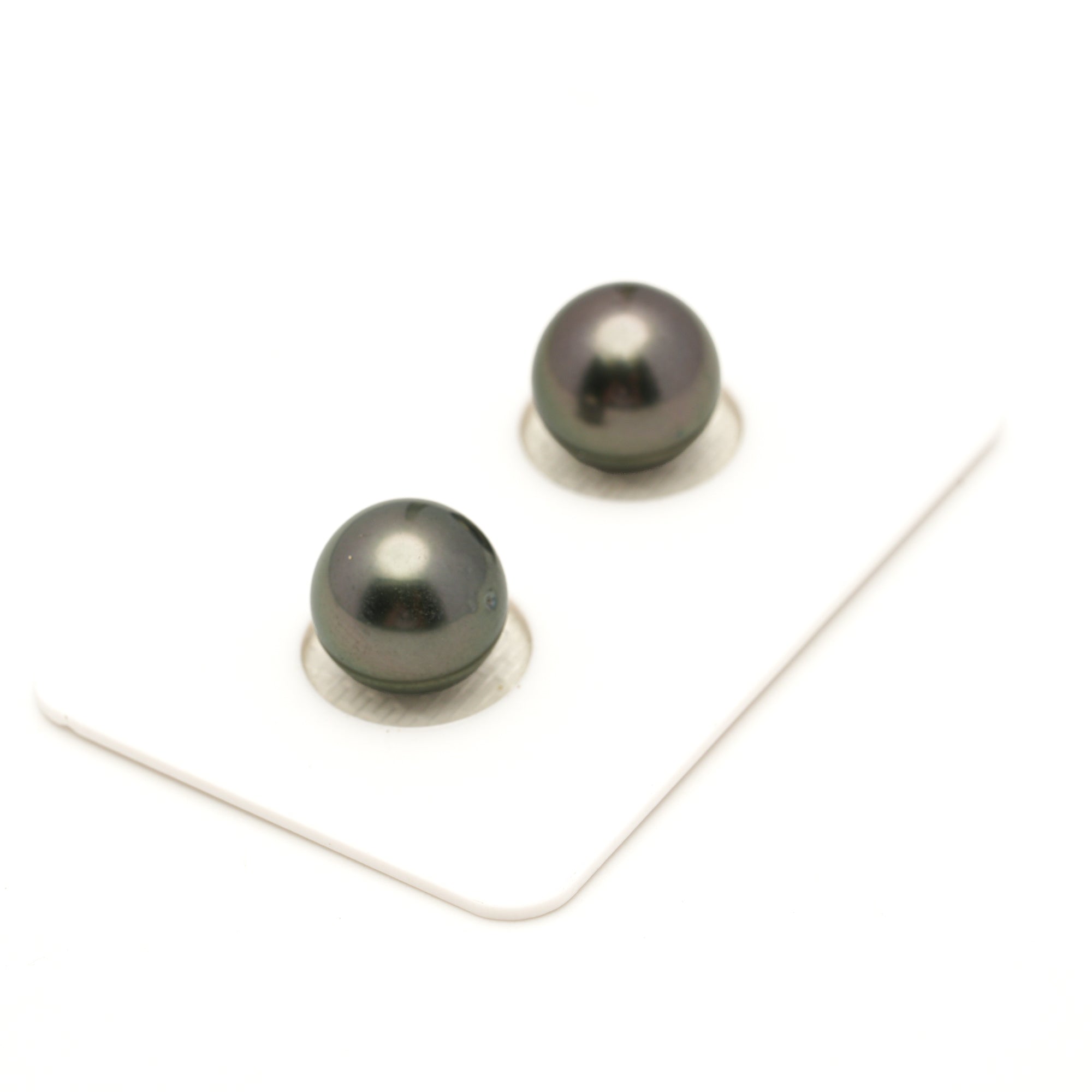 2pcs Green Cherry 10.4mm - RSR AAA/AA Quality Tahitian Pearl Pair ER1953 LP4