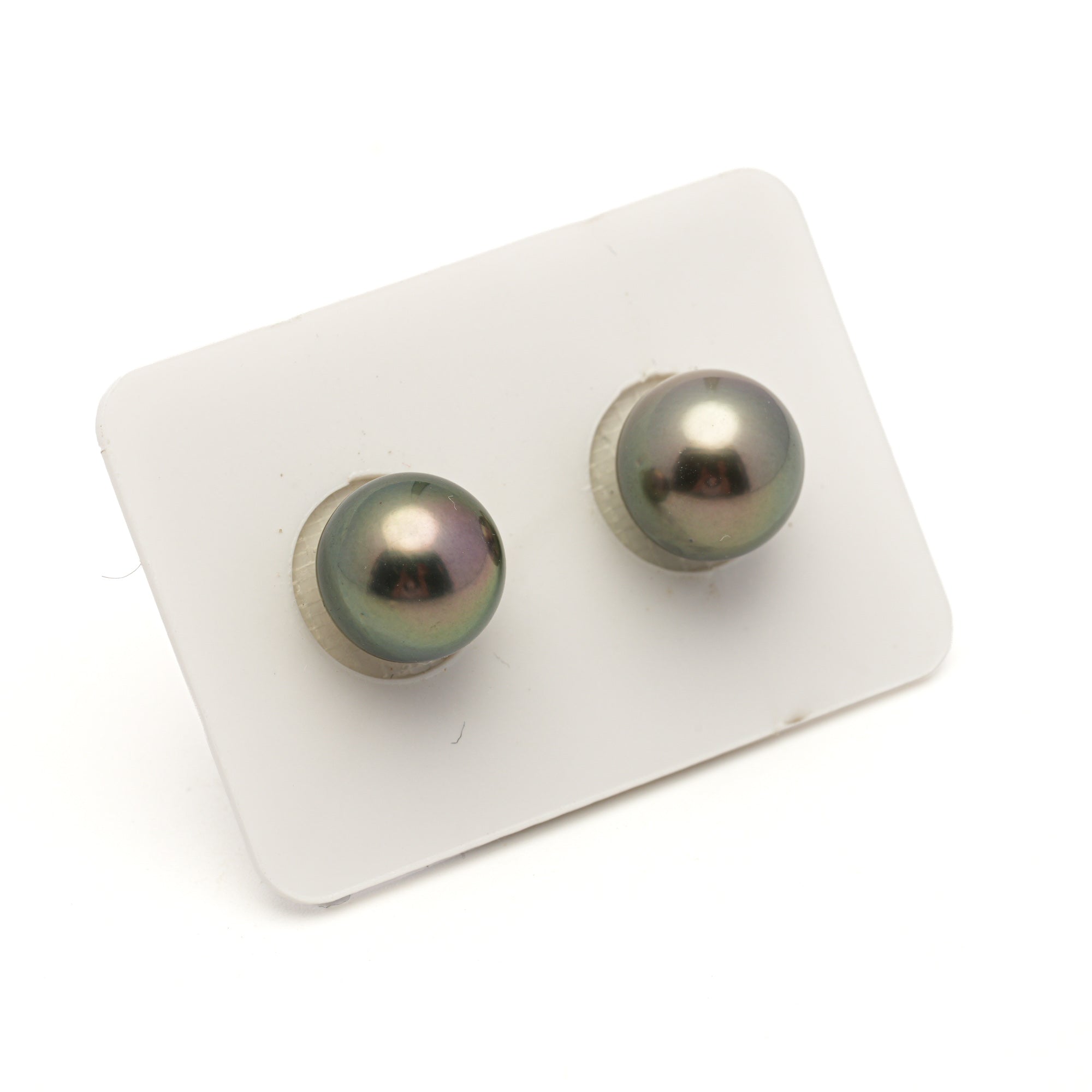 2pcs Green 11.3-11.6mm - RSR AA Quality Tahitian Pearl Pair ER1954 LP4