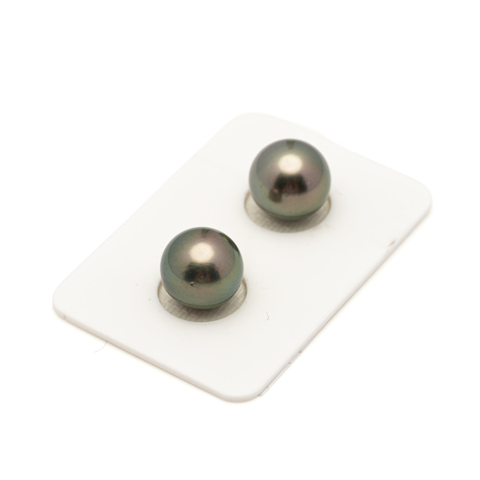 2pcs Green 11.3-11.6mm - RSR AA Quality Tahitian Pearl Pair ER1954 LP4