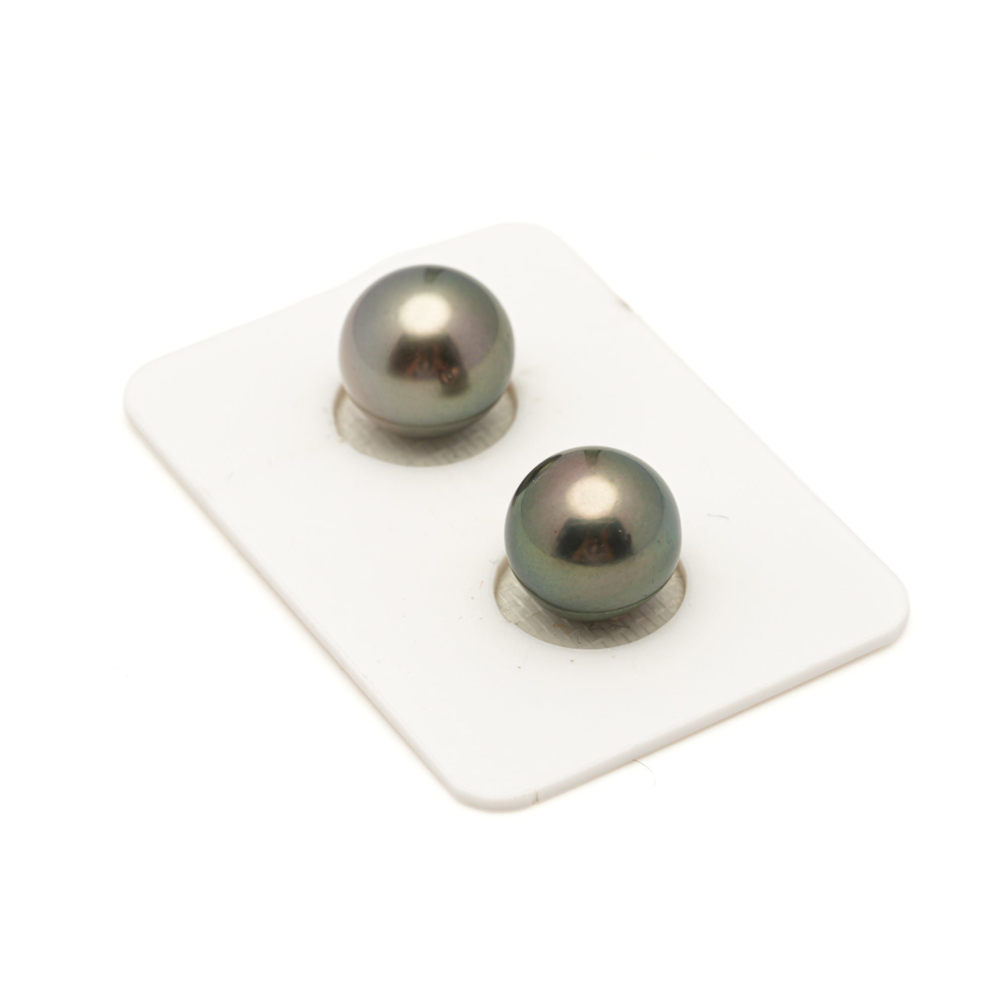 2pcs Green 11.3-11.6mm - RSR AA Quality Tahitian Pearl Pair ER1954 LP4