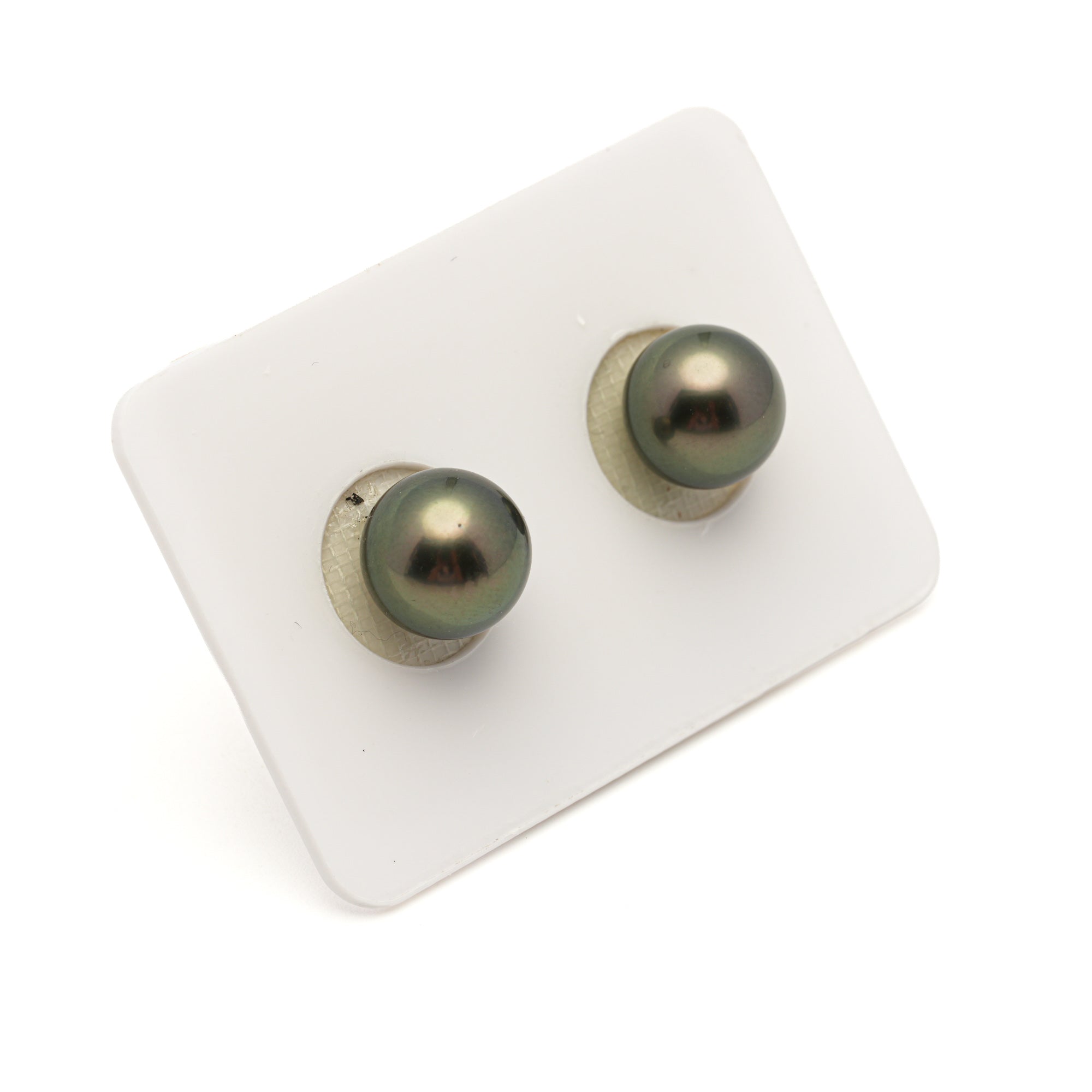 2pcs Dark Green 11.7mm - RSR AAA/AA Quality Tahitian Pearl Pair ER1956 LP3