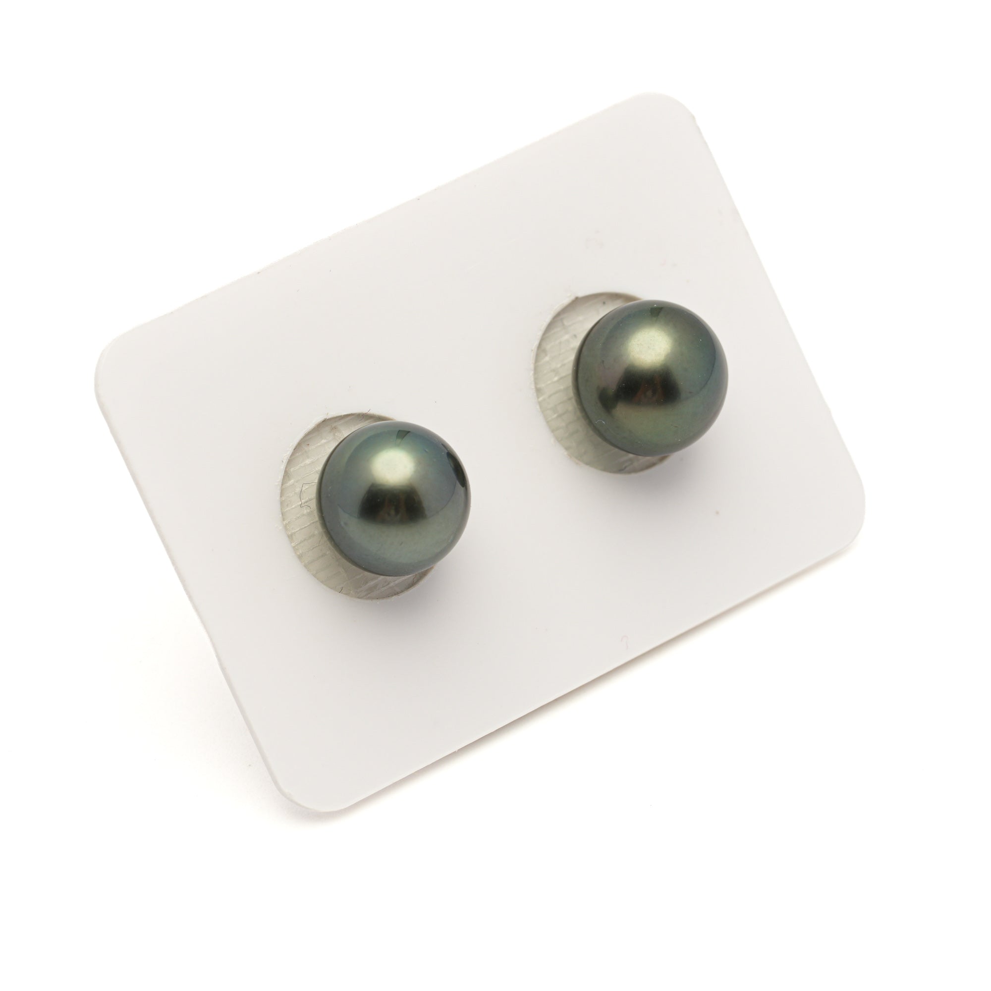 2pcs Green 10-10.3mm - RSR AAA/AA Quality Tahitian Pearl Pair ER1957 LP3