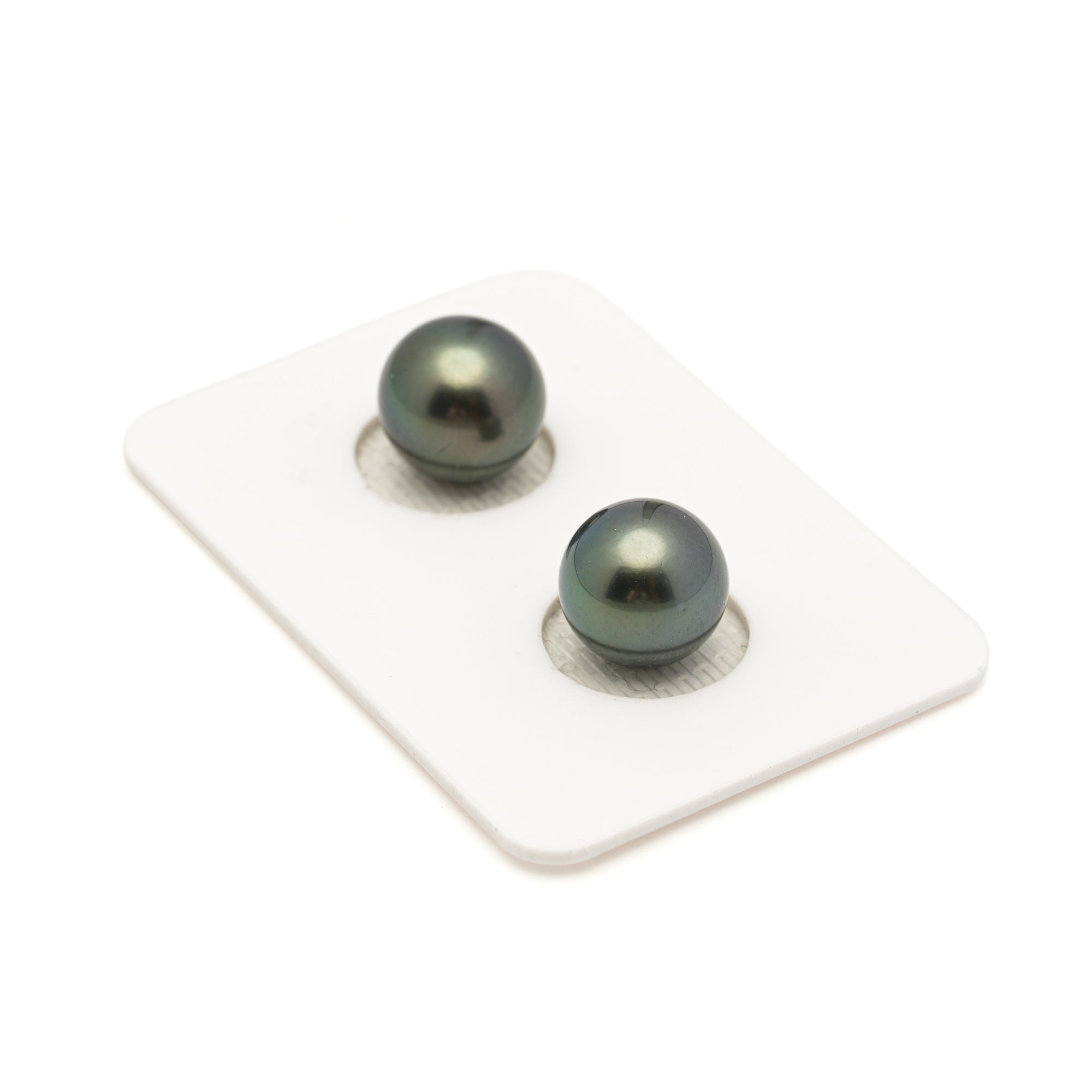 2pcs Green 10-10.3mm - RSR AAA/AA Quality Tahitian Pearl Pair ER1957 LP3