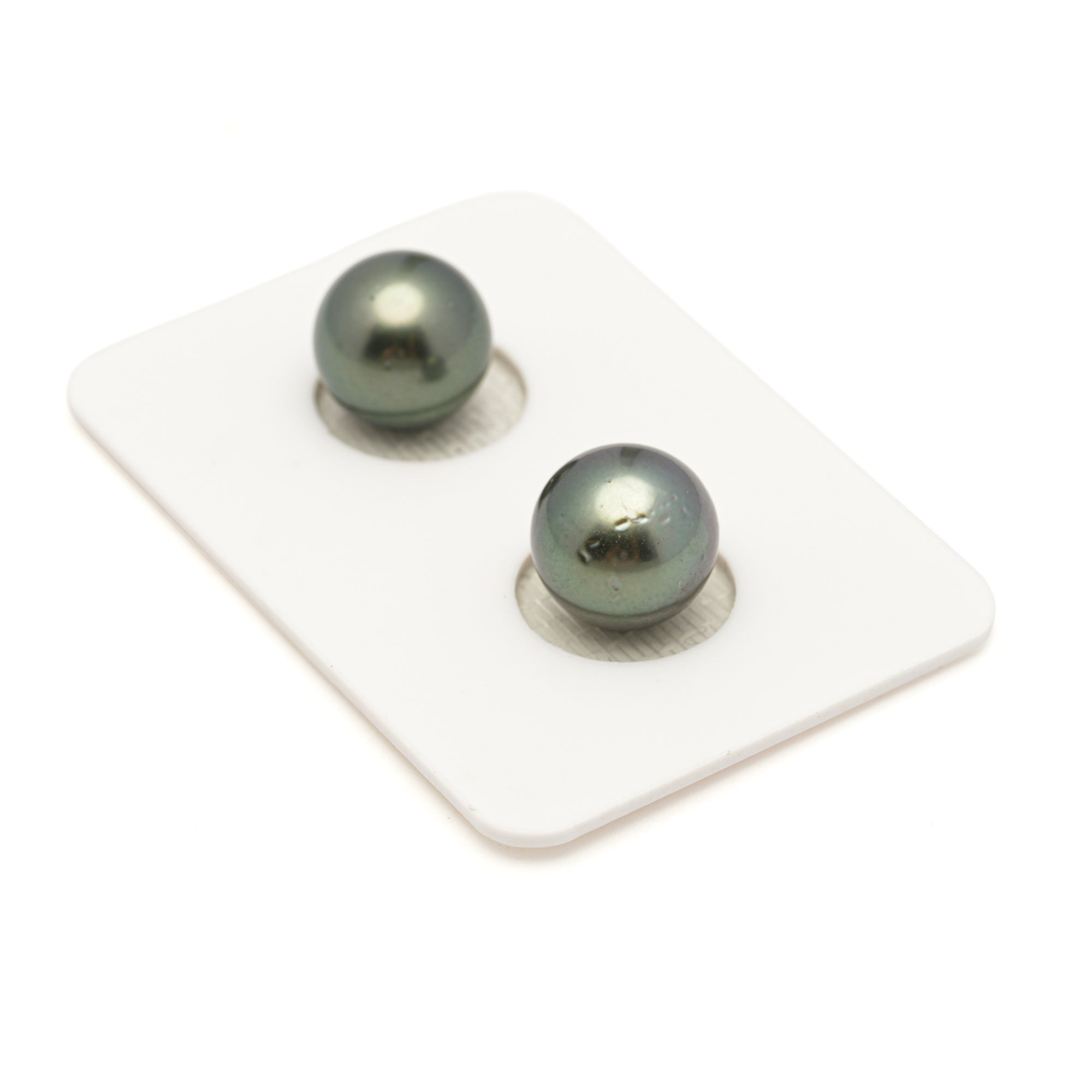 2pcs Green 10.3mm - RSR AAA/AA Quality Tahitian Pearl Pair ER1959 LP3