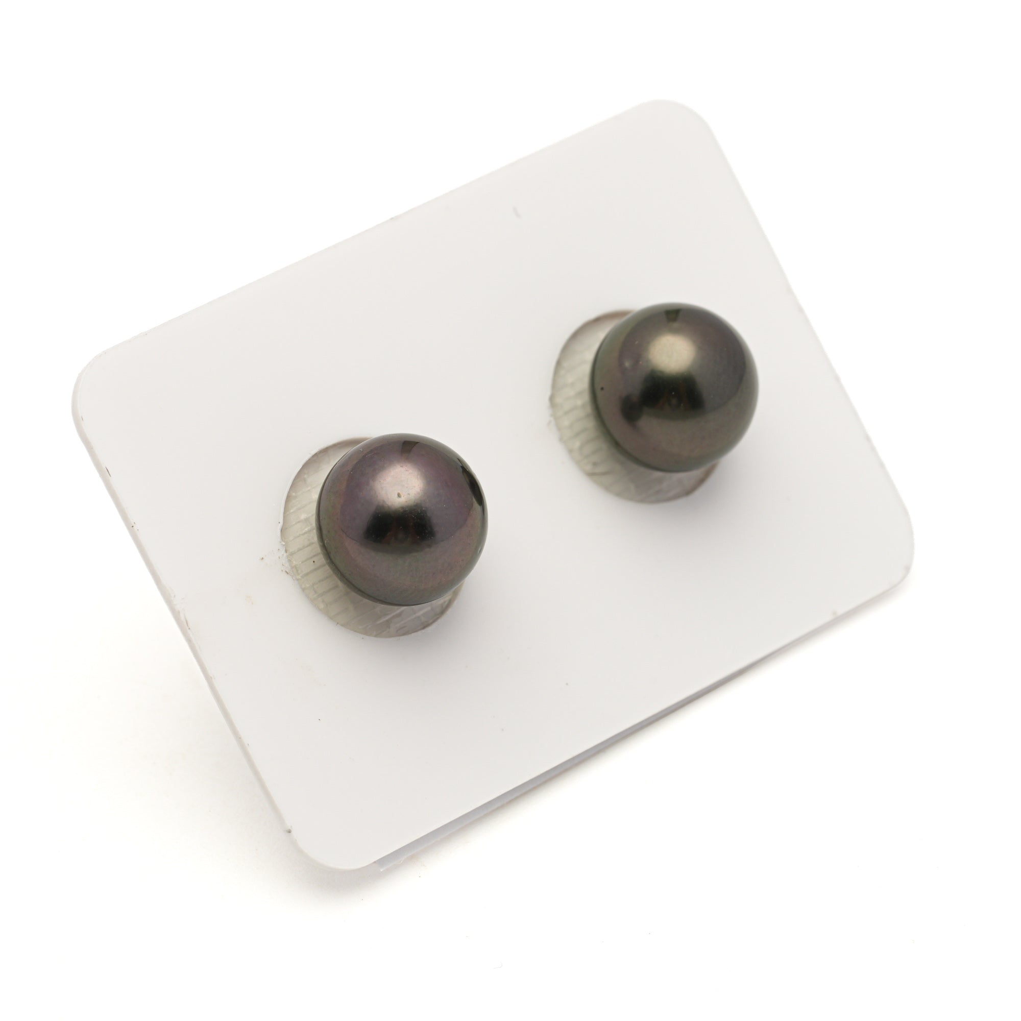 2pcs Dark Green 10.1-10.3mm - RSR AA/AAA Quality Tahitian Pearl Pair ER1962 LP3