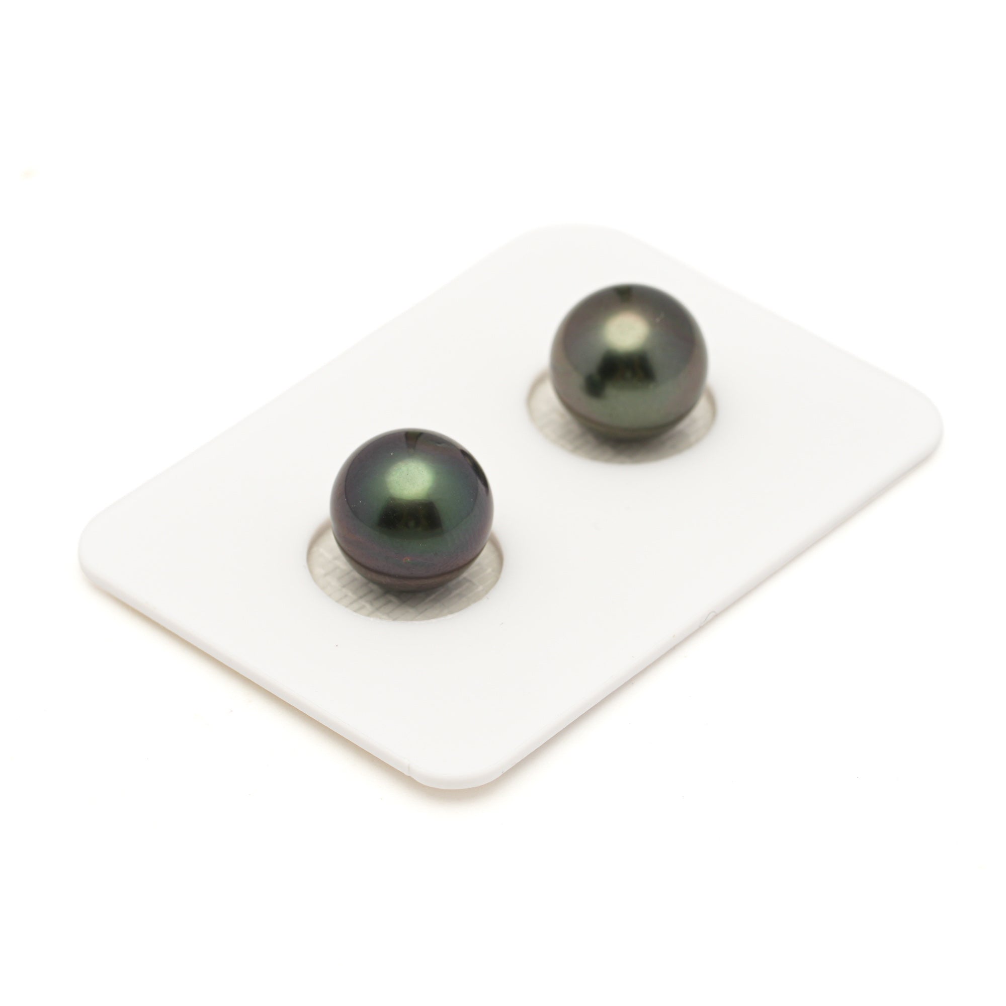 2pcs Dark 10.1mm - RSR AAA/AA Quality Tahitian Pearl Pair ER1963 LP3