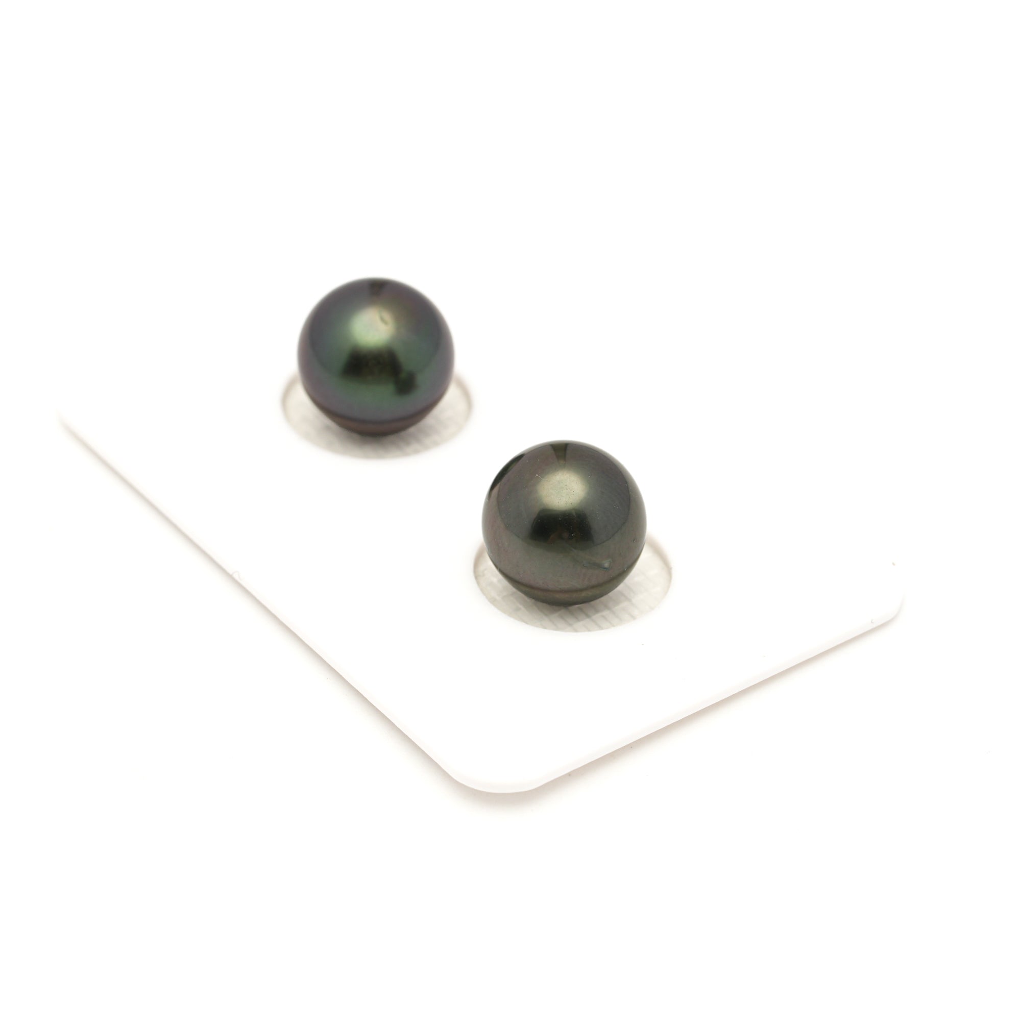 2pcs Dark 10.1mm - RSR AAA/AA Quality Tahitian Pearl Pair ER1963 LP3