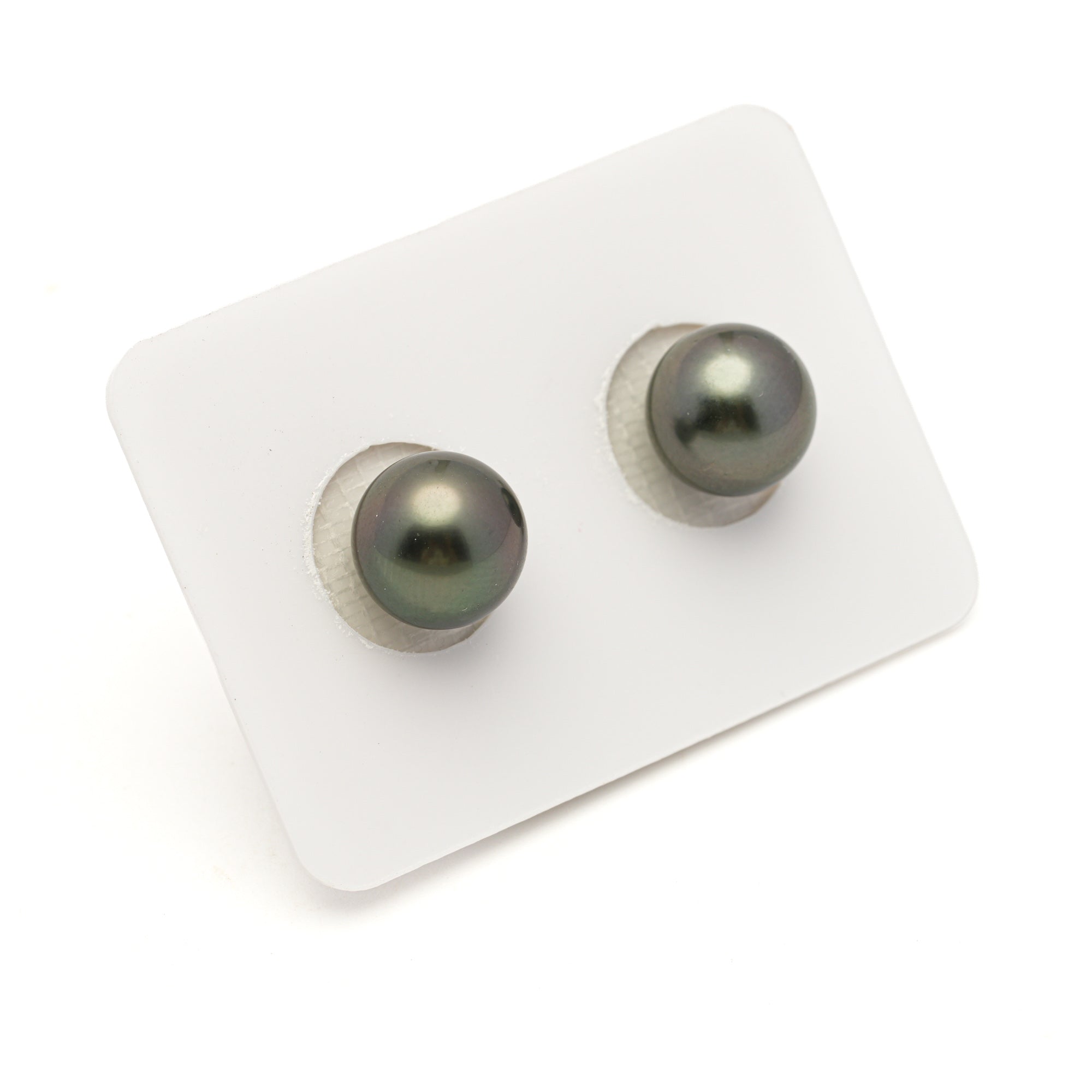 2pcs Dark Green 10.1mm - RSR AAA/AA Quality Tahitian Pearl Pair ER1964 LP3