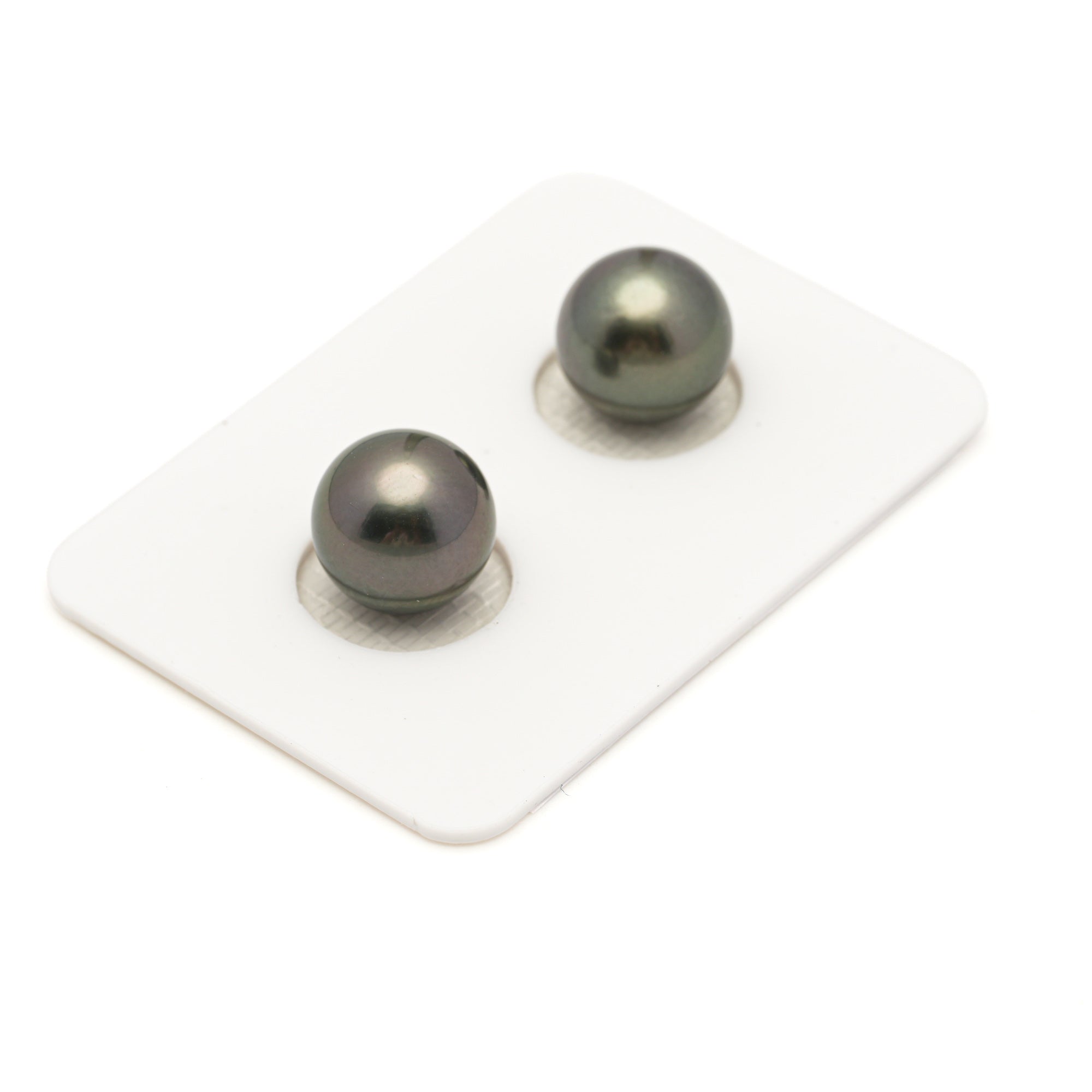 2pcs Green 10.3-10.4mm - RSR AAA/AA Quality Tahitian Pearl Pair ER1965 LP3