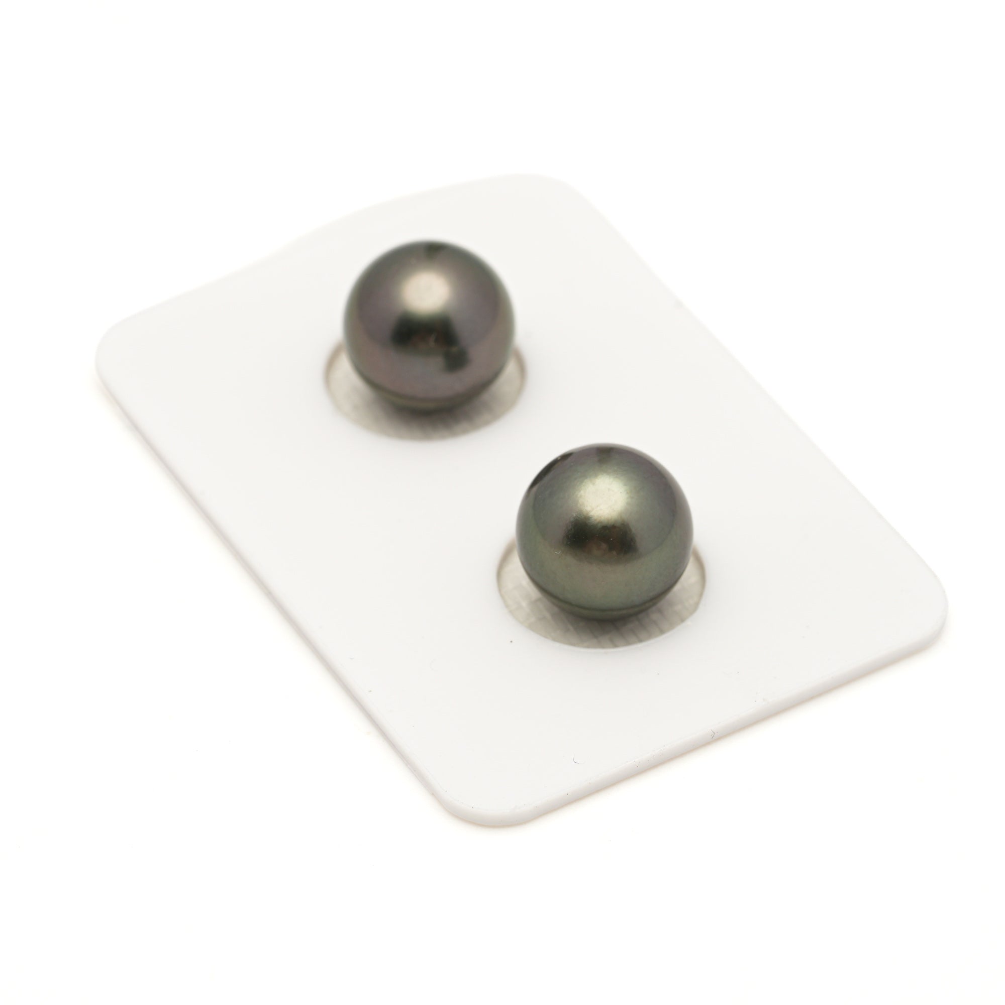 2pcs Green 10.3-10.4mm - RSR AAA/AA Quality Tahitian Pearl Pair ER1965 LP3