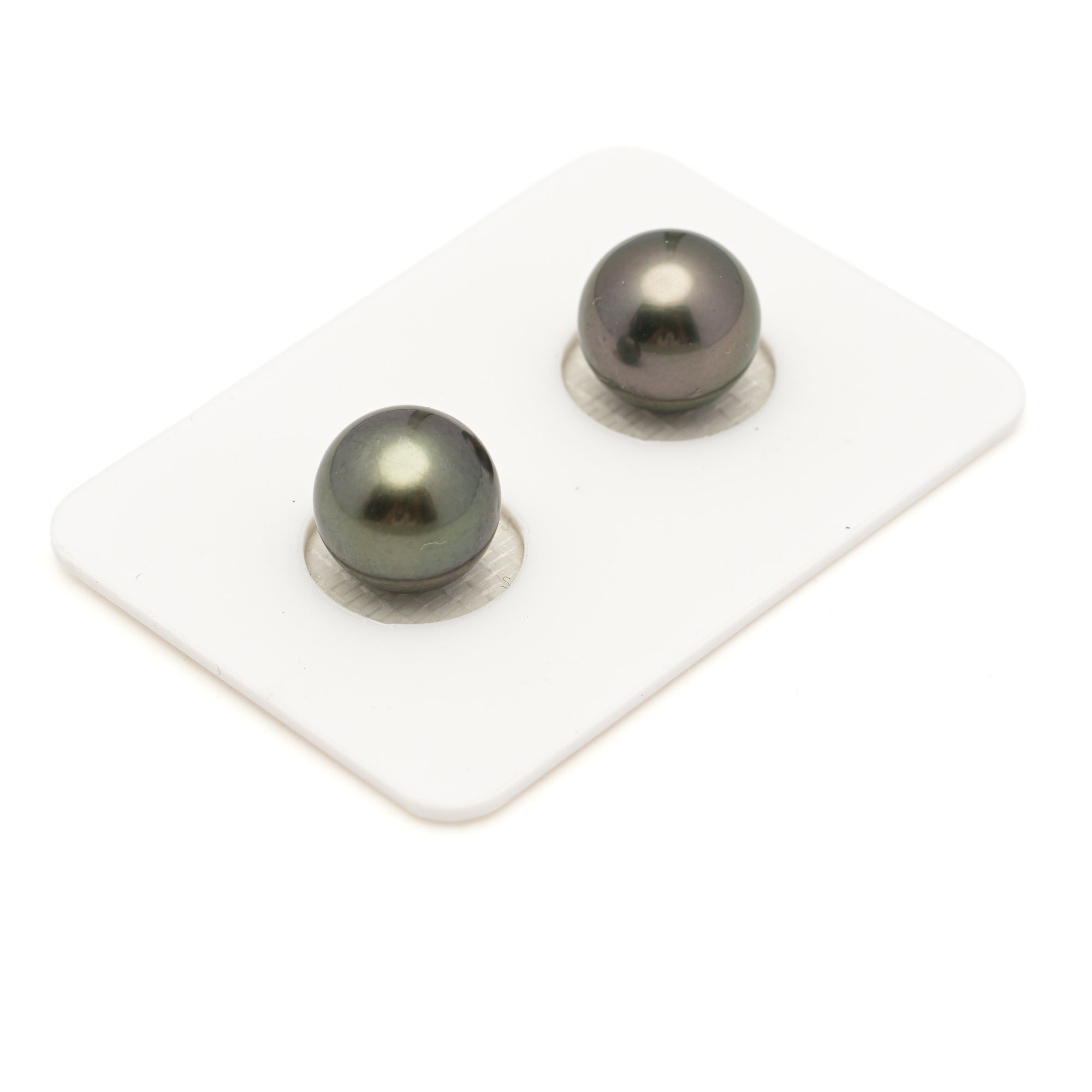 2pcs Green 10.3-10.4mm - RSR AAA/AA Quality Tahitian Pearl Pair ER1965 LP3