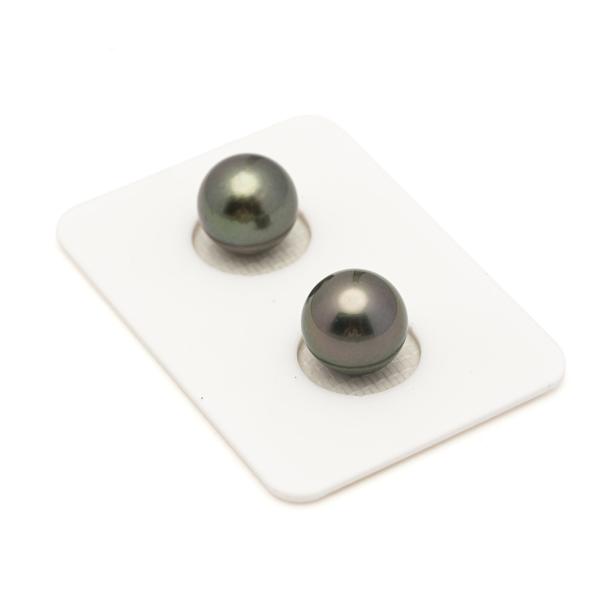 2pcs Green 10.3-10.4mm - RSR AAA/AA Quality Tahitian Pearl Pair ER1965 LP3