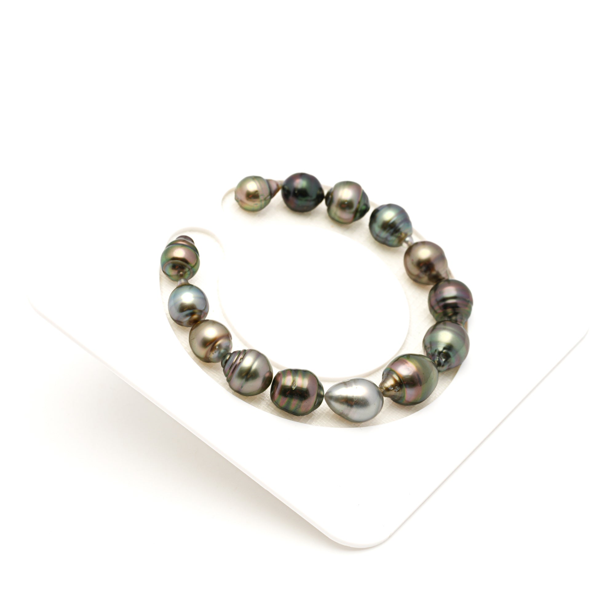 14pcs "High Luster" Multicolor 8-11mm - SB AAA/AA Quality Tahitian Pearl Bracelet BR2123 THMIX1