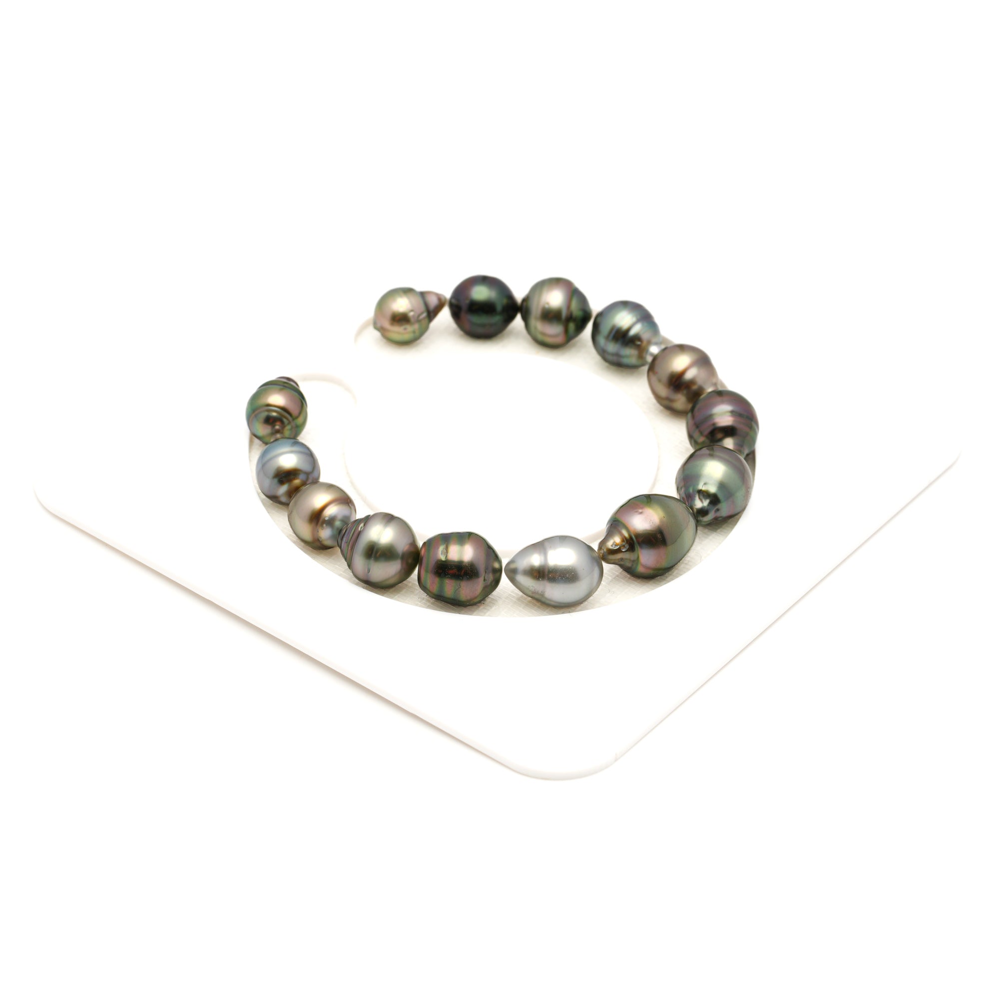 14pcs "High Luster" Multicolor 8-11mm - SB AAA/AA Quality Tahitian Pearl Bracelet BR2123 THMIX1