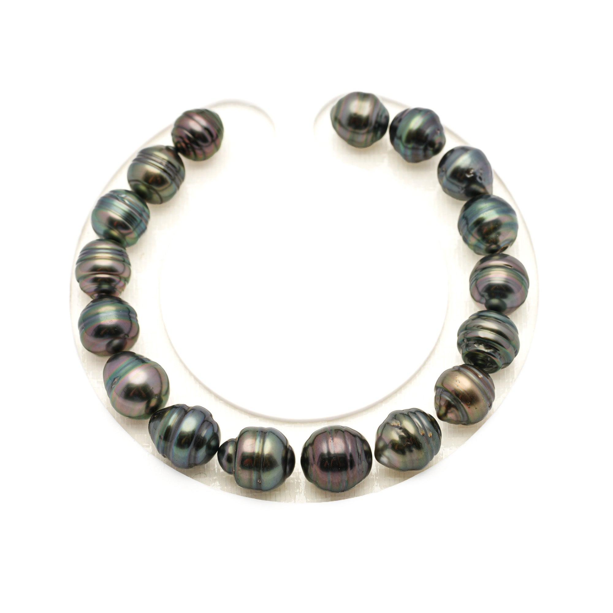 17pcs "Mid Luster" Green Mix 8-10mm - CL AAA Quality Tahitian Pearl Bracelet BR2516 LP3