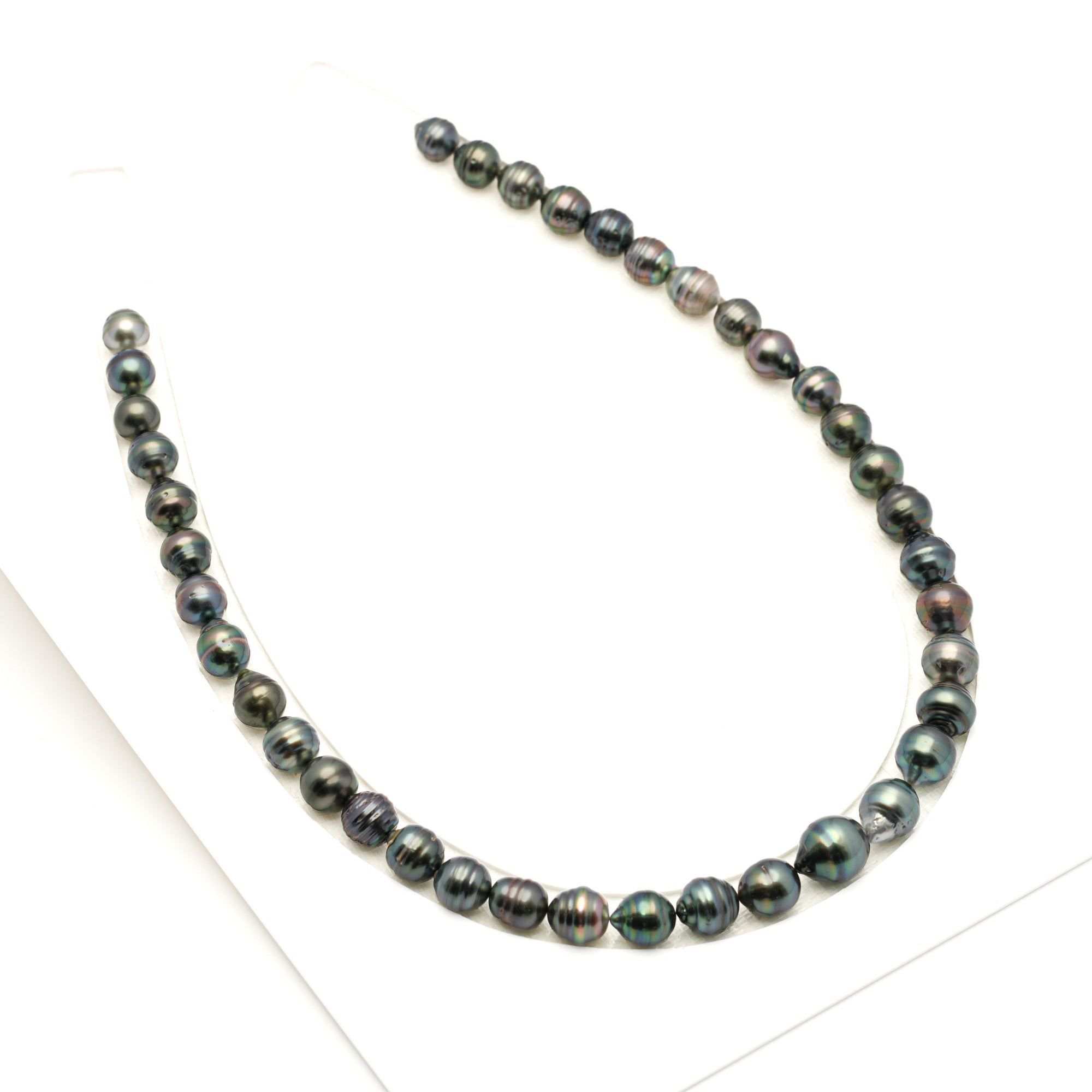 39pcs Green Mix 7-11mm - CL AAA/AA Quality Tahitian Pearl Necklace NL1758 LP1