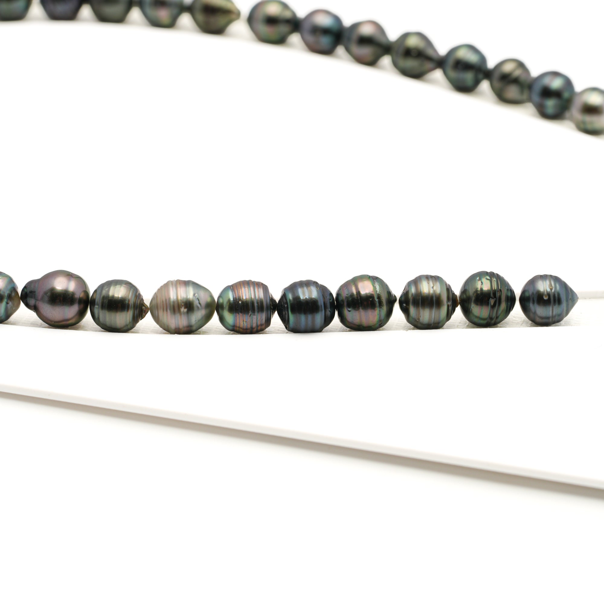 39pcs Green Mix 7-11mm - CL AAA/AA Quality Tahitian Pearl Necklace NL1758 LP1