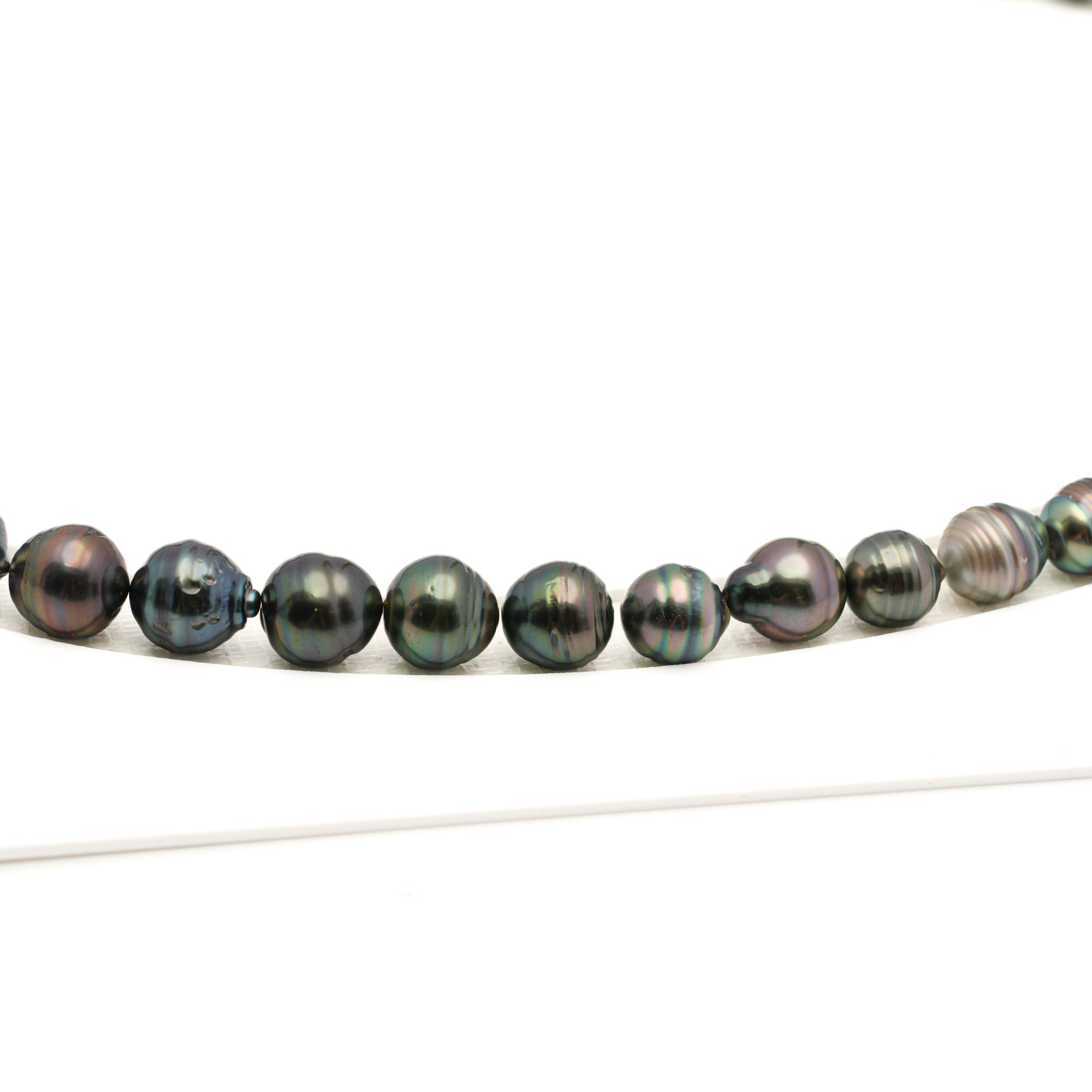 39pcs Green Mix 7-11mm - CL AAA/AA Quality Tahitian Pearl Necklace NL1758 LP1