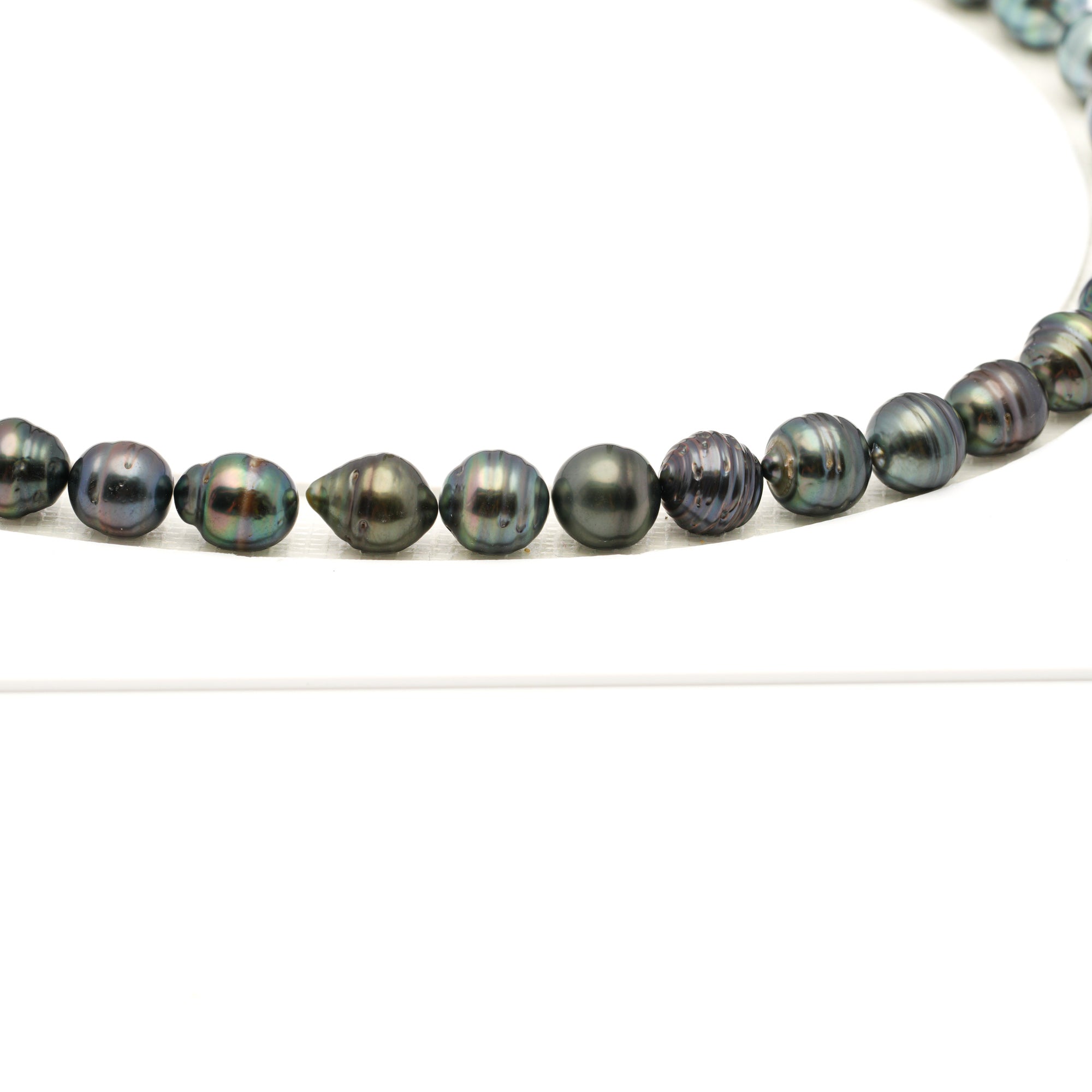 39pcs Green Mix 7-11mm - CL AAA/AA Quality Tahitian Pearl Necklace NL1758 LP1