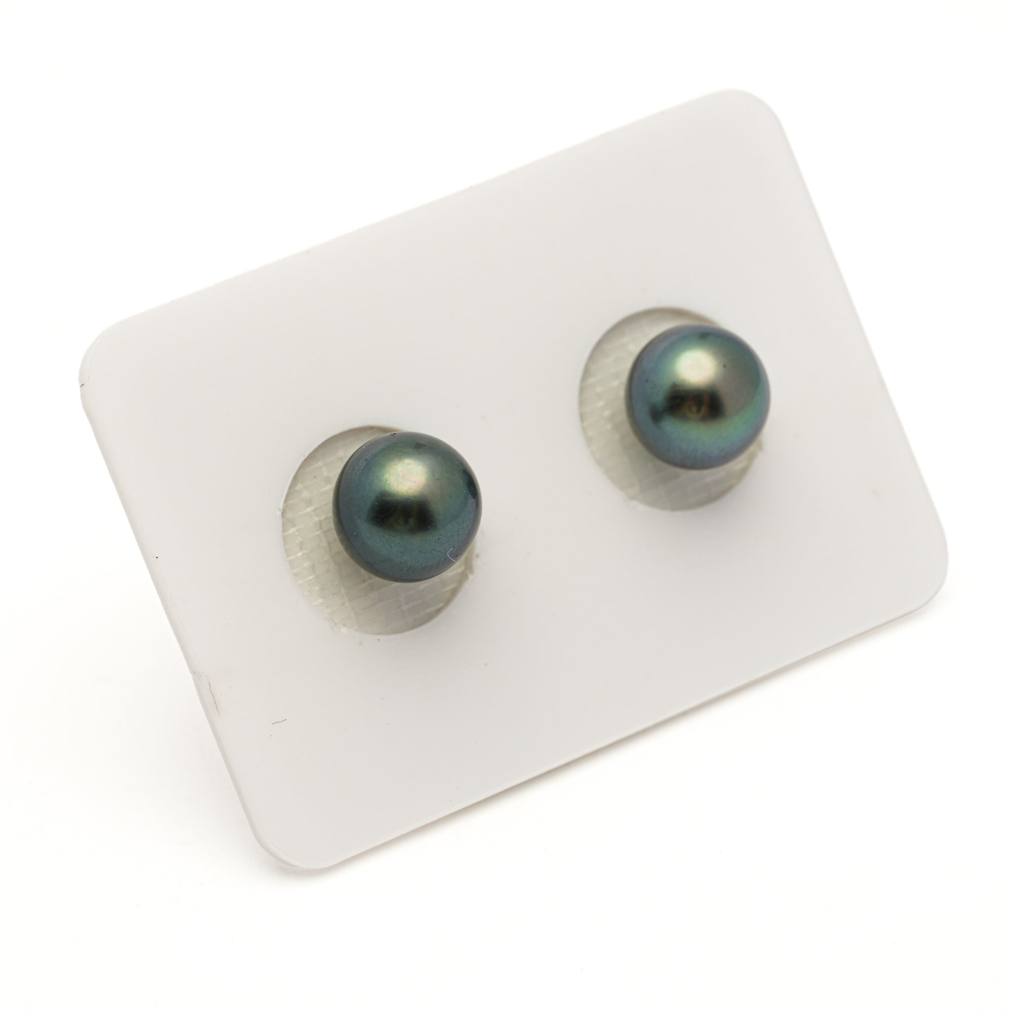 2pcs Blue Green 8.6-8.7mm - SB AAA/AA Quality Tahitian Pearl Pair ER1970 LP3