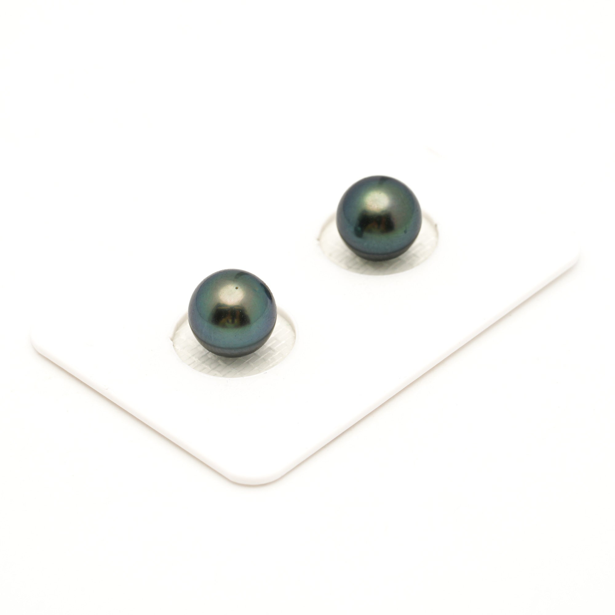 2pcs Blue Green 8.6-8.7mm - SB AAA/AA Quality Tahitian Pearl Pair ER1970 LP3