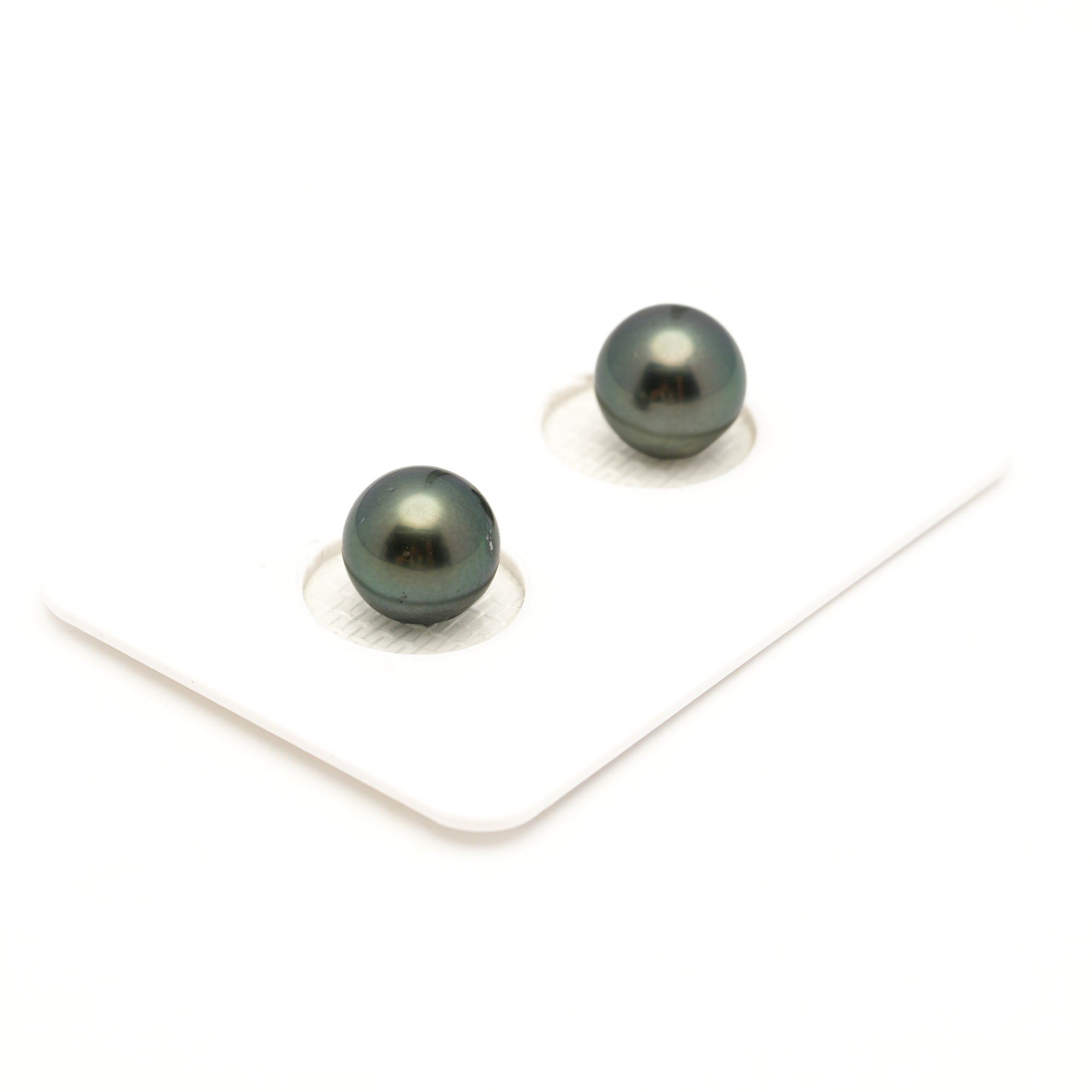 2pcs Green 8.6mm - RSR AAA Quality Tahitian Pearl Pair ER1974 LP3