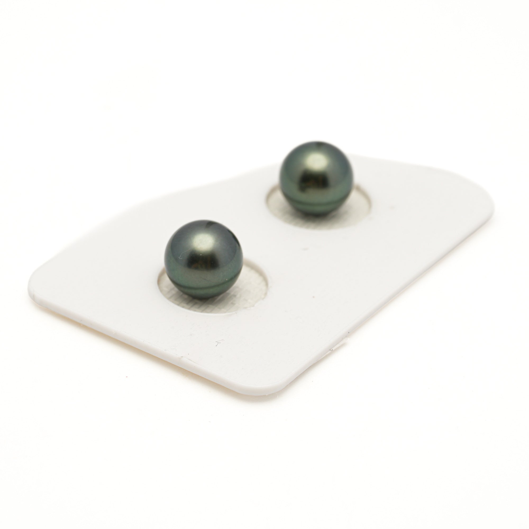 2pcs Green 8.6mm - RSR AAA Quality Tahitian Pearl Pair ER1974 LP3