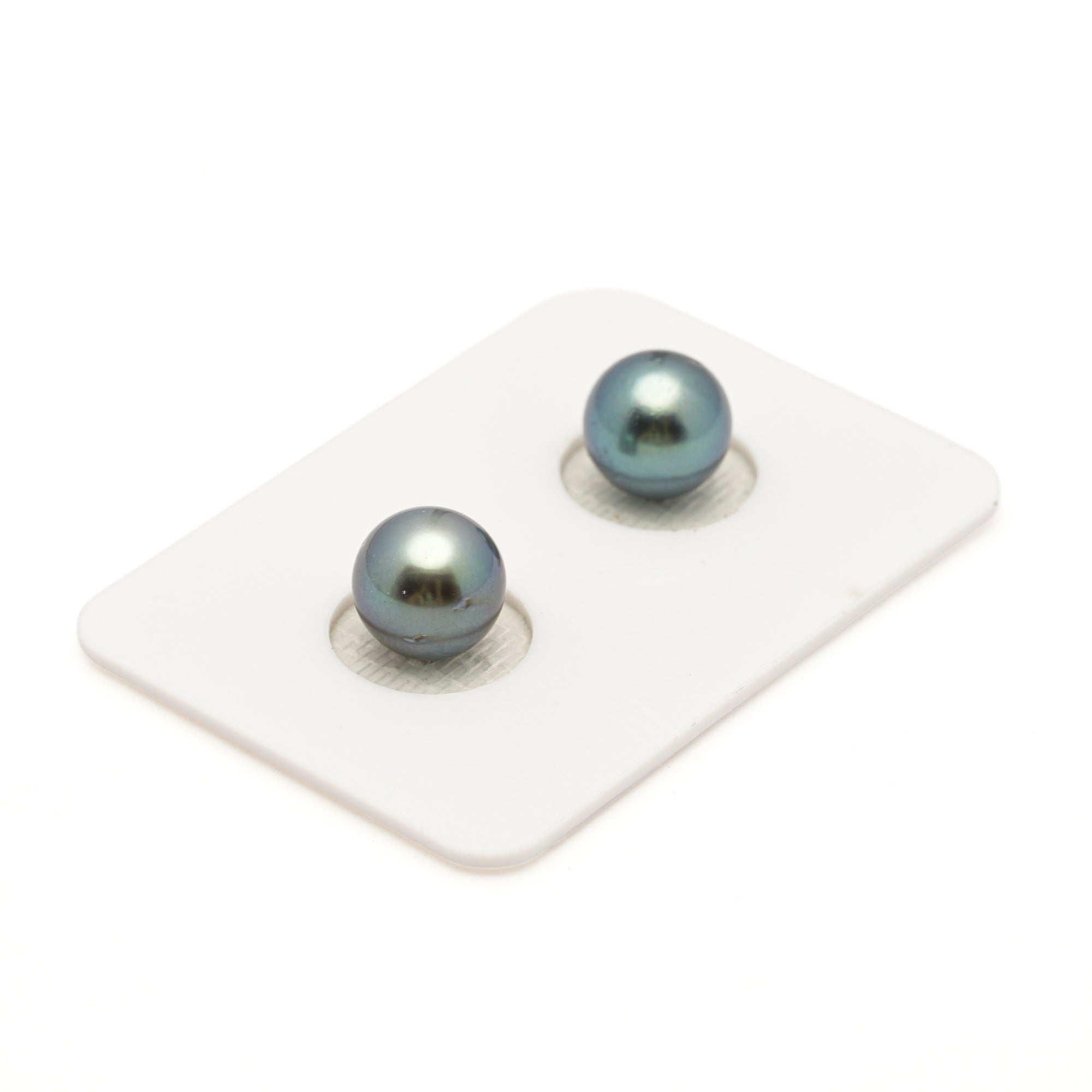 2pcs Purple 9.1-9.2mm - SR/NR AAA Quality Tahitian Pearl Pair ER1976 LP3
