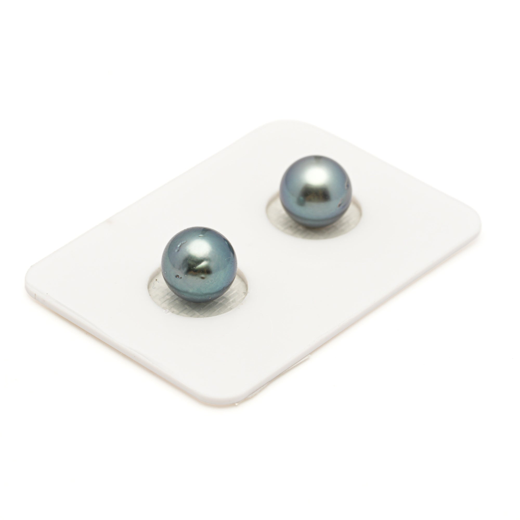 2pcs Purple 9.1-9.2mm - SR/NR AAA Quality Tahitian Pearl Pair ER1976 LP3