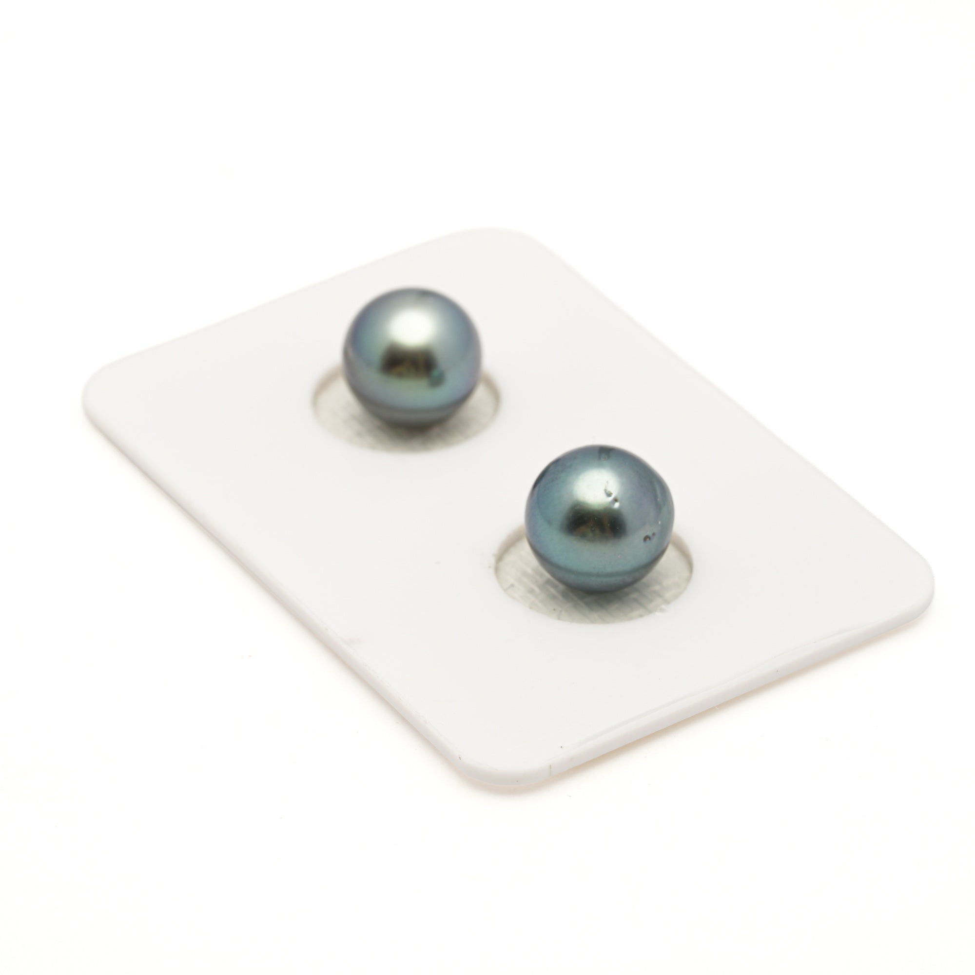 2pcs Purple 9.1-9.2mm - SR/NR AAA Quality Tahitian Pearl Pair ER1976 LP3