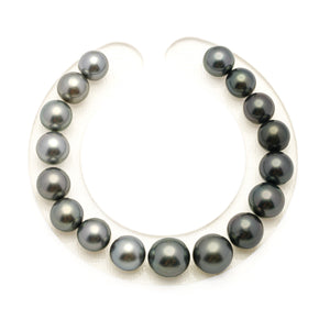 17pcs Dark Gray 8-10mm - SR/NR AAA/AA Quality Tahitian Pearl Bracelet BR2558 LP5