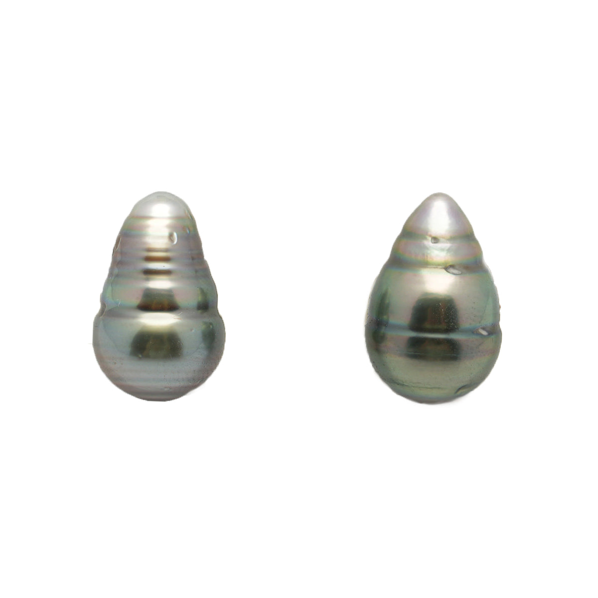 2pcs Green 10-10.1mm - SB/CL AAA/AA Quality Tahitian Pearl Pair ER1981 LP5