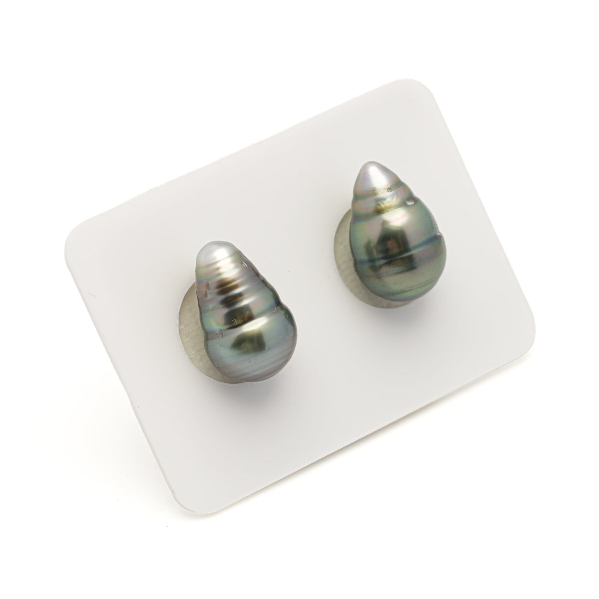 2pcs Green 10-10.1mm - SB/CL AAA/AA Quality Tahitian Pearl Pair ER1981 LP5
