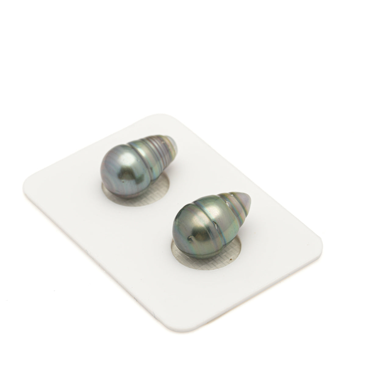 2pcs Green 10-10.1mm - SB/CL AAA/AA Quality Tahitian Pearl Pair ER1981 LP5