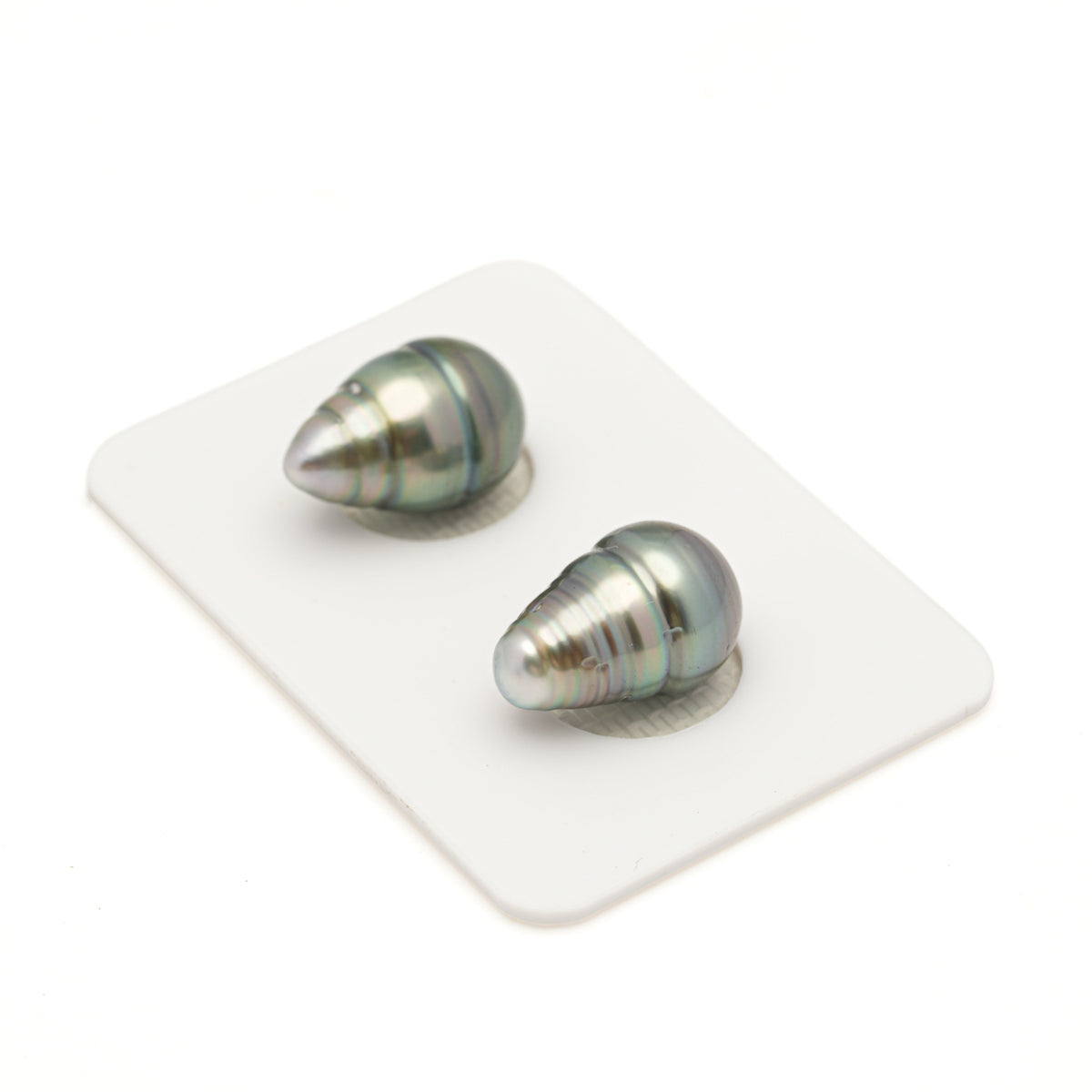 2pcs Green 10-10.1mm - SB/CL AAA/AA Quality Tahitian Pearl Pair ER1981 LP5