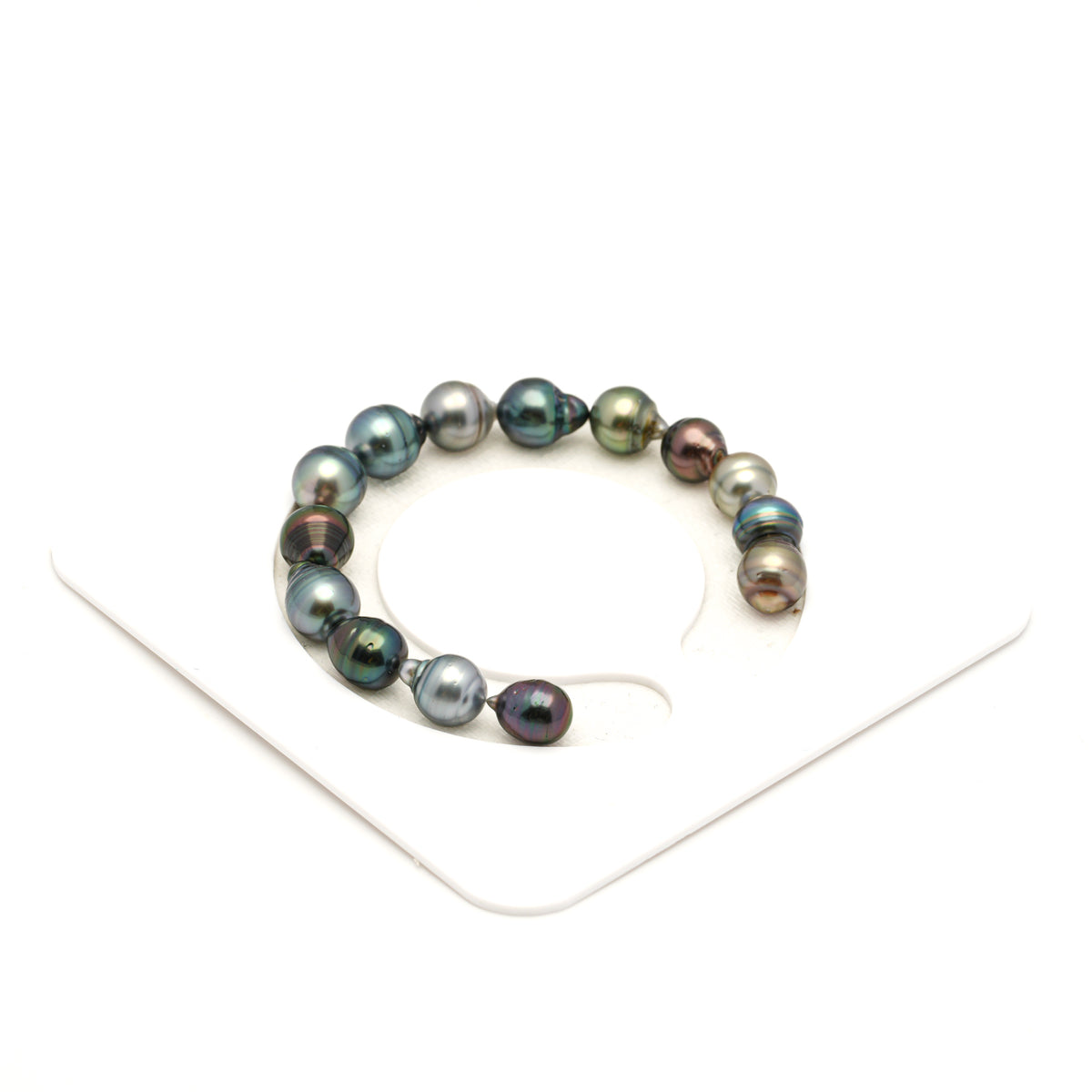 14pcs "High Luster" Multicolor 8-10mm - SB/CL AAA/AA Quality Tahitian Pearl Bracelet BR2544 LP5