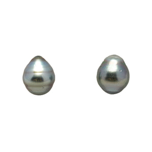2pcs Silver Blue 9.2mm - SB/CL AAA/AA Quality Tahitian Pearl Pair ER1982 LP5