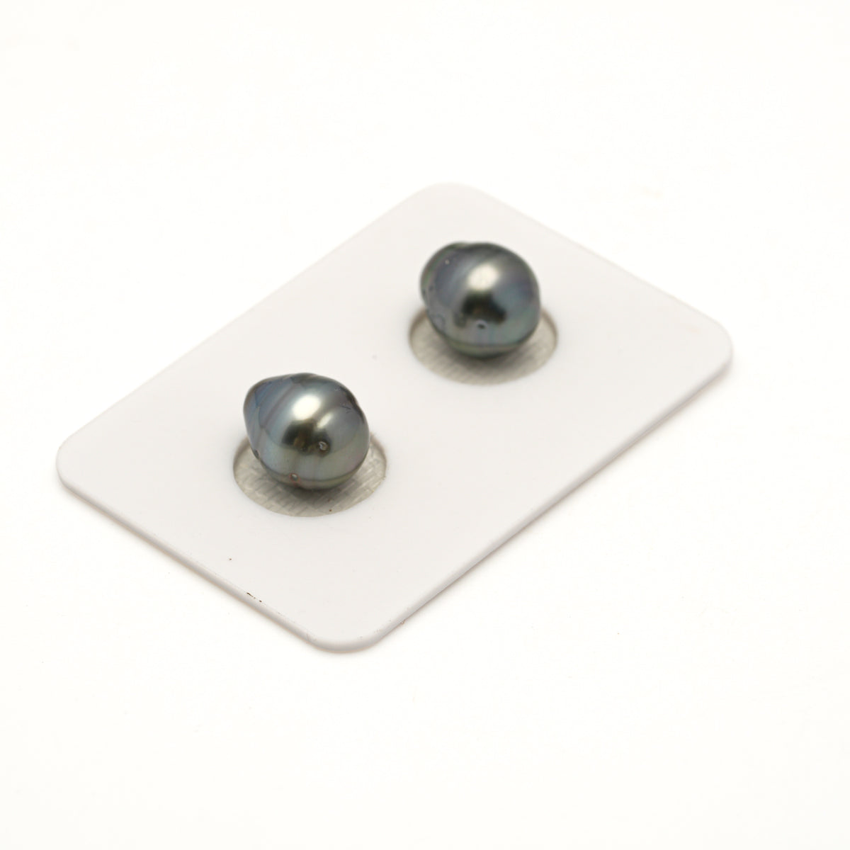 2pcs Silver Blue 9.2mm - SB/CL AAA/AA Quality Tahitian Pearl Pair ER1982 LP5