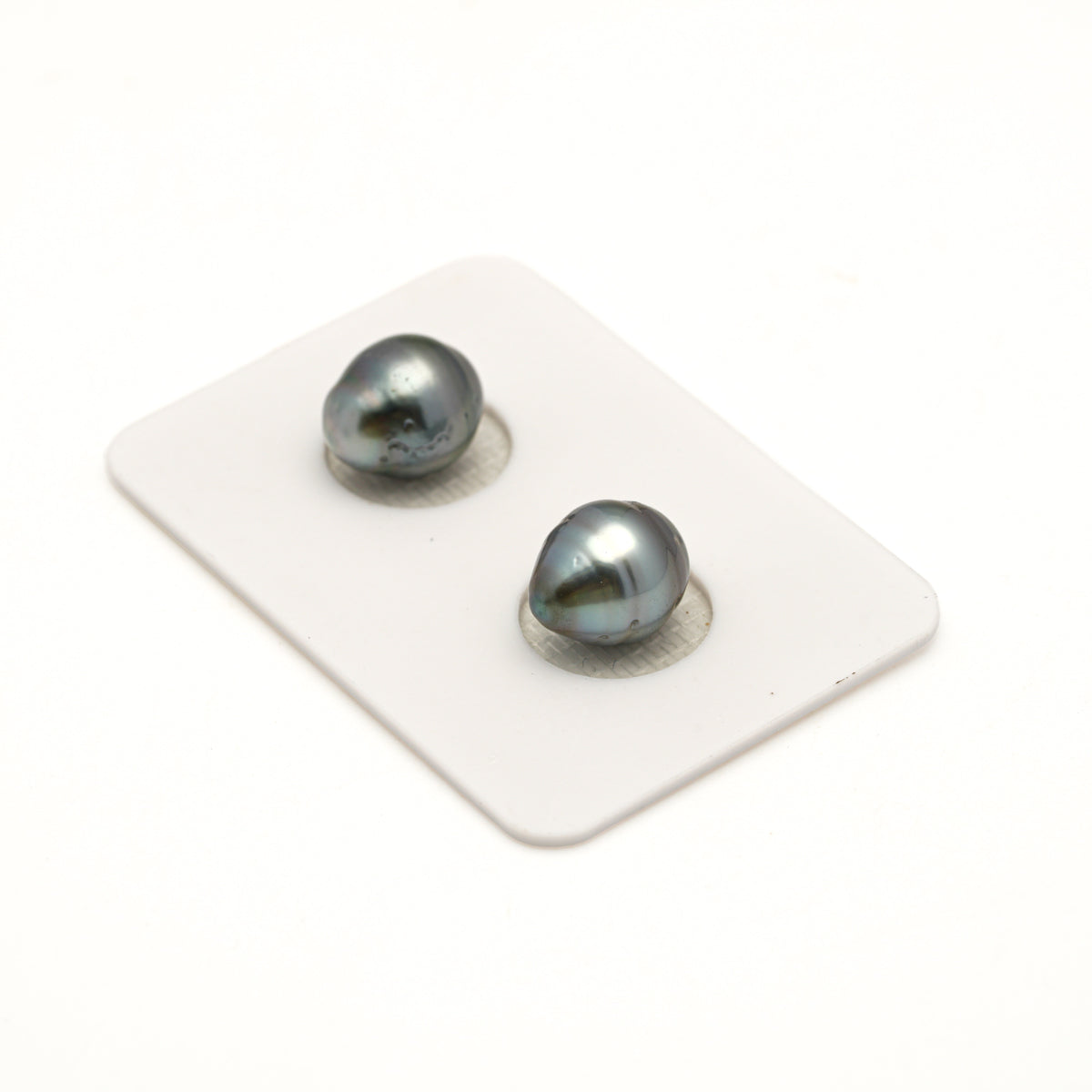 2pcs Silver Blue 9.2mm - SB/CL AAA/AA Quality Tahitian Pearl Pair ER1982 LP5