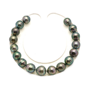 17pcs Peacock Green 8-10mm - SB/CL AAA/AA Quality Tahitian Pearl Bracelet BR2543 LP5