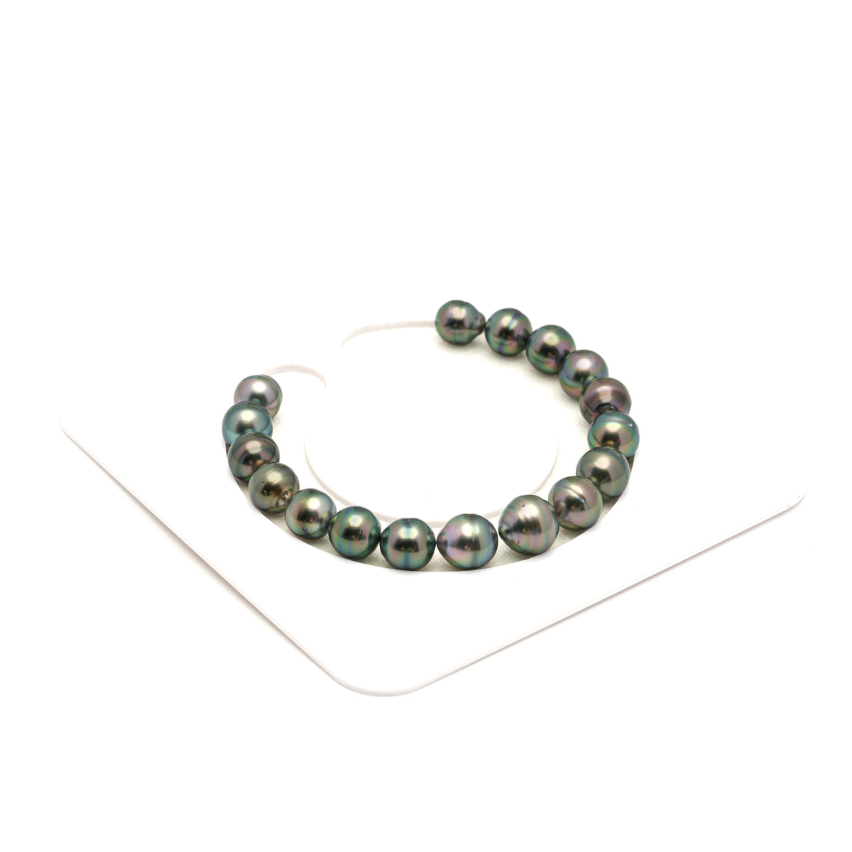 17pcs Peacock Green 8-10mm - SB/CL AAA/AA Quality Tahitian Pearl Bracelet BR2543 LP5