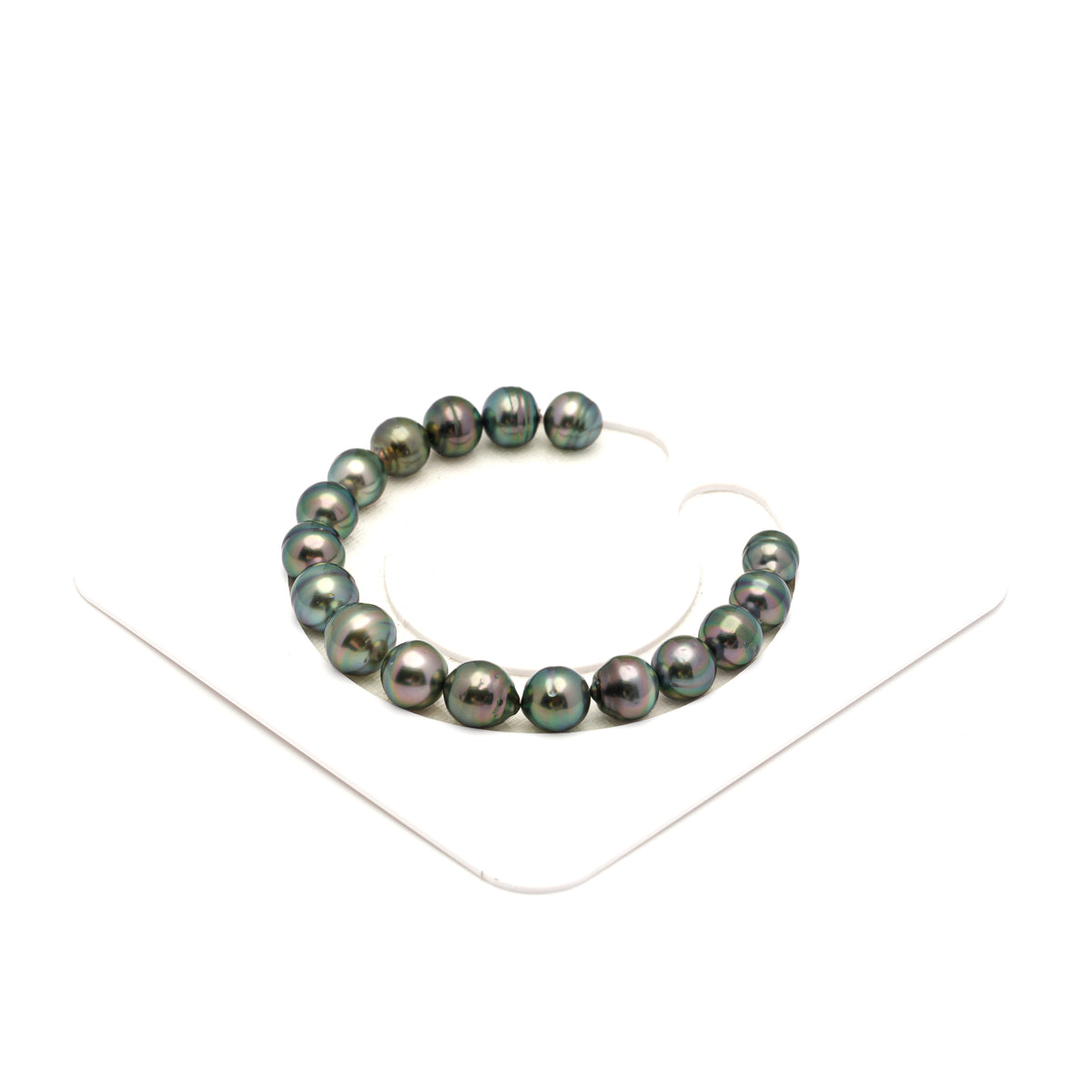 17pcs Peacock Green 8-10mm - SB/CL AAA/AA Quality Tahitian Pearl Bracelet BR2543 LP5