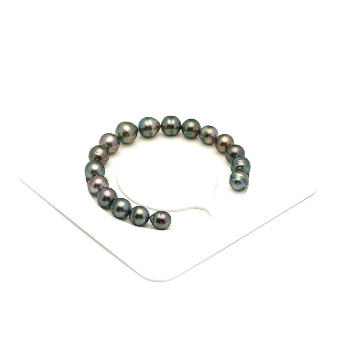 17pcs Peacock Green 8-10mm - SB/CL AAA/AA Quality Tahitian Pearl Bracelet BR2543 LP5